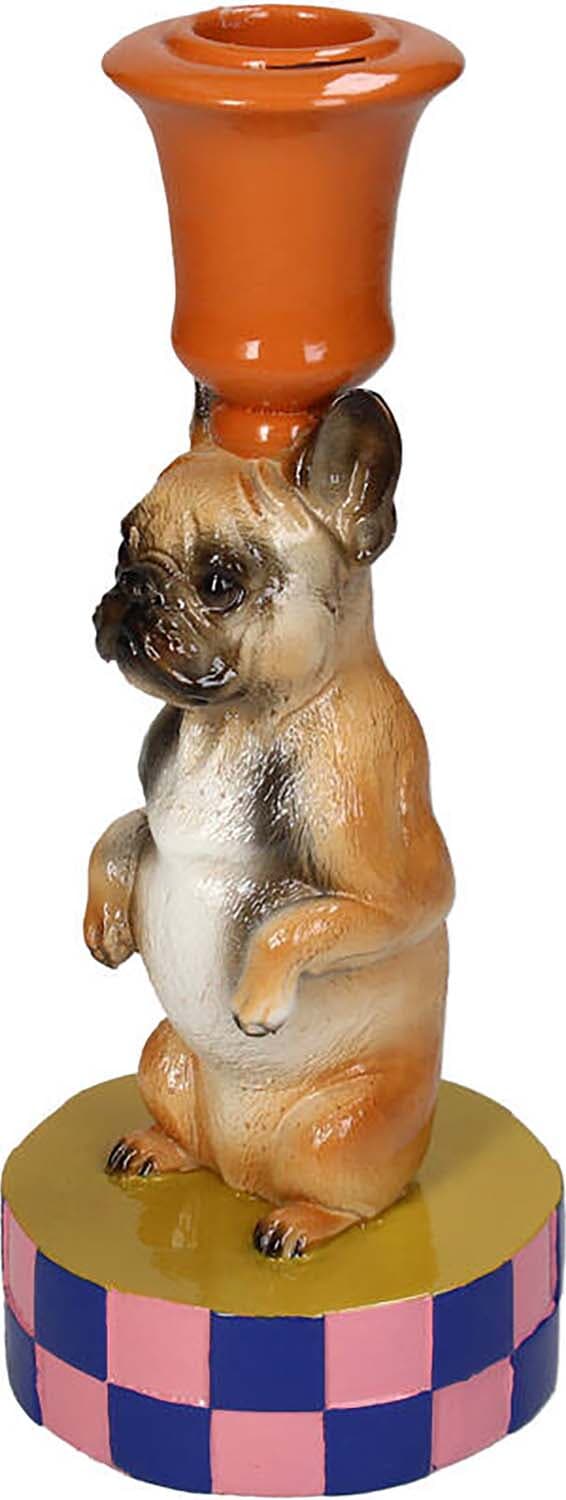 Bomont Collection Candle Stick Dog Polyresin Multi 8x8x19cm Multi