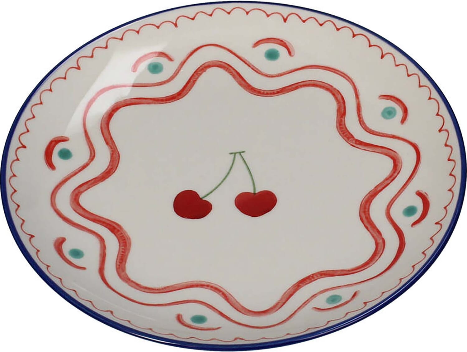 Bomont Collection Plate Cherry Stoneware Multi 21x21x2.3cm Multi