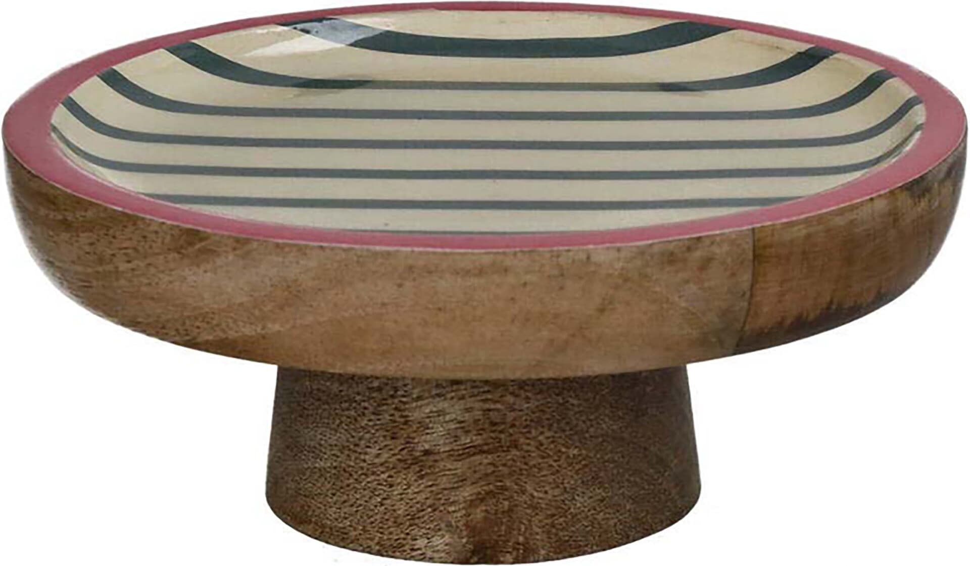 Bomont Collection Cake Stand Mango Wood Multi 15x15x6cm Multi