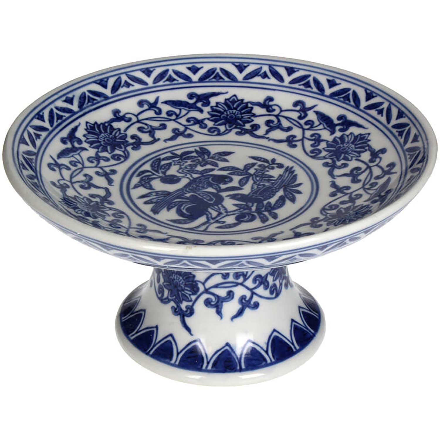 Bomont Collection Cake Stand Porcelain Blue 20.5x20.5x11cm Blauw