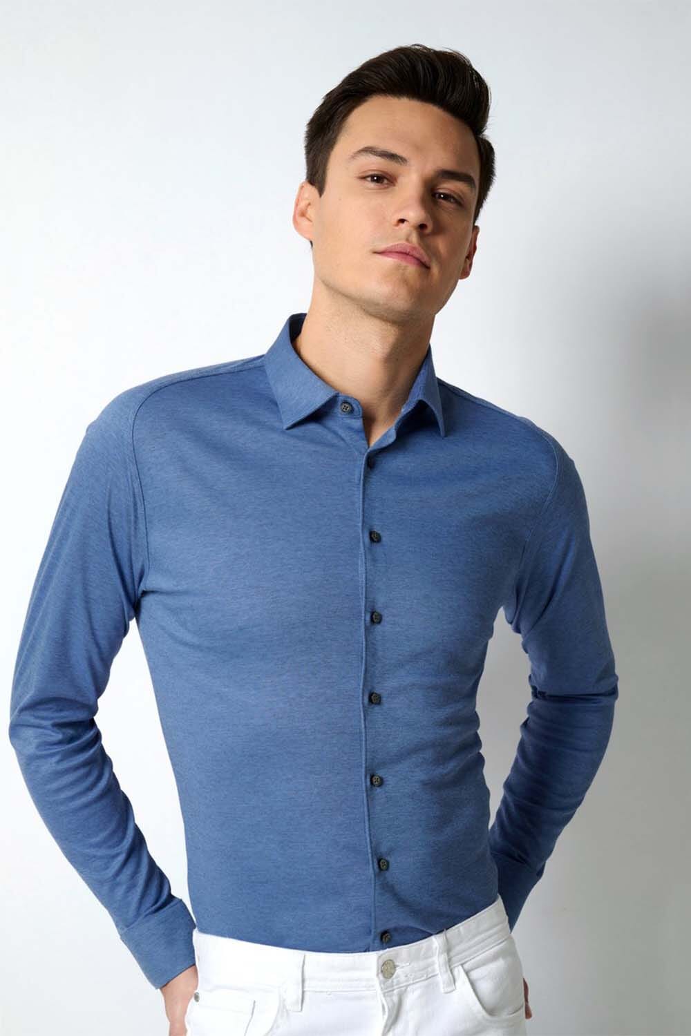 Desoto Overhemd Casual Kent Blauw
