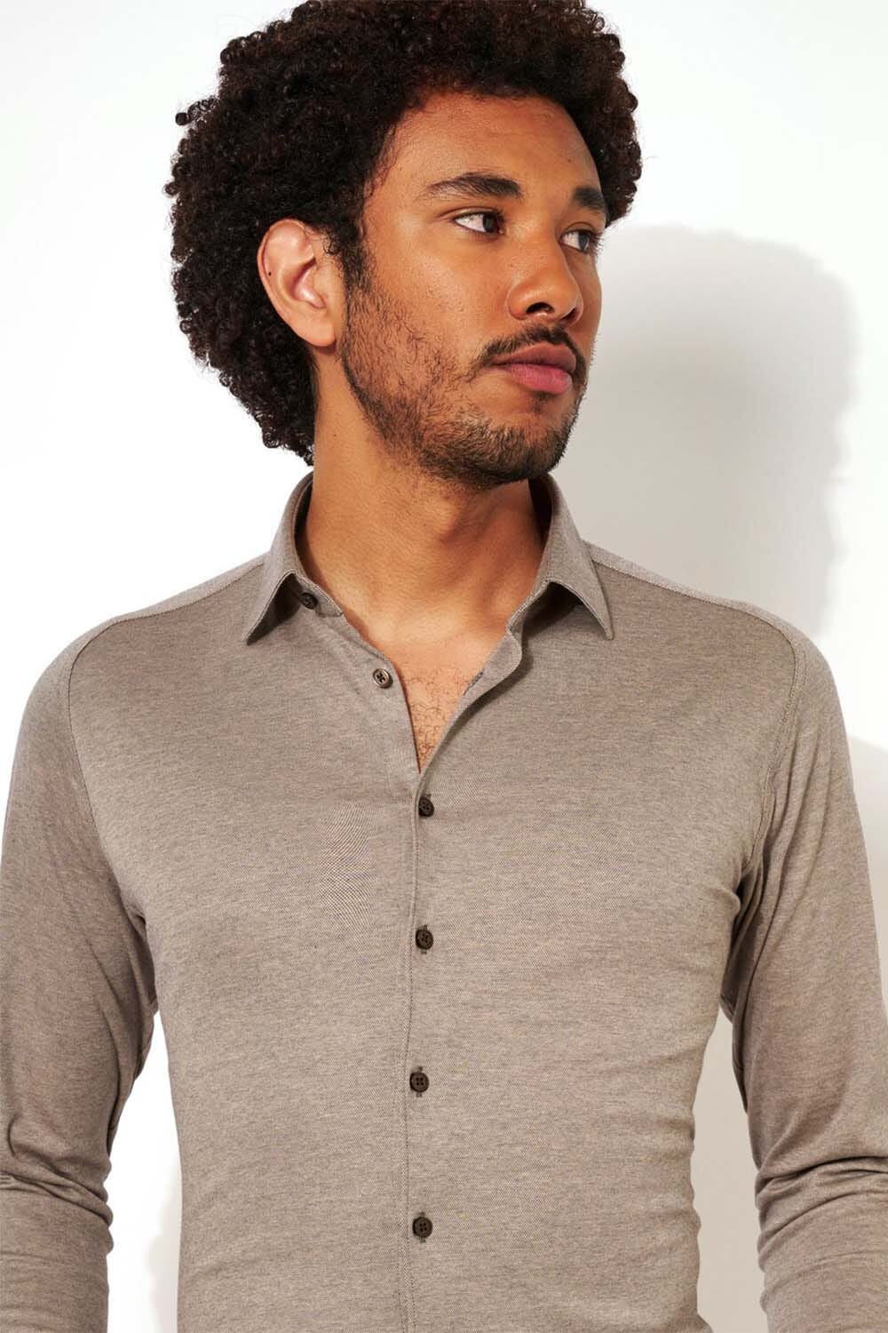 Desoto Overhemd Casual Kent Bruin