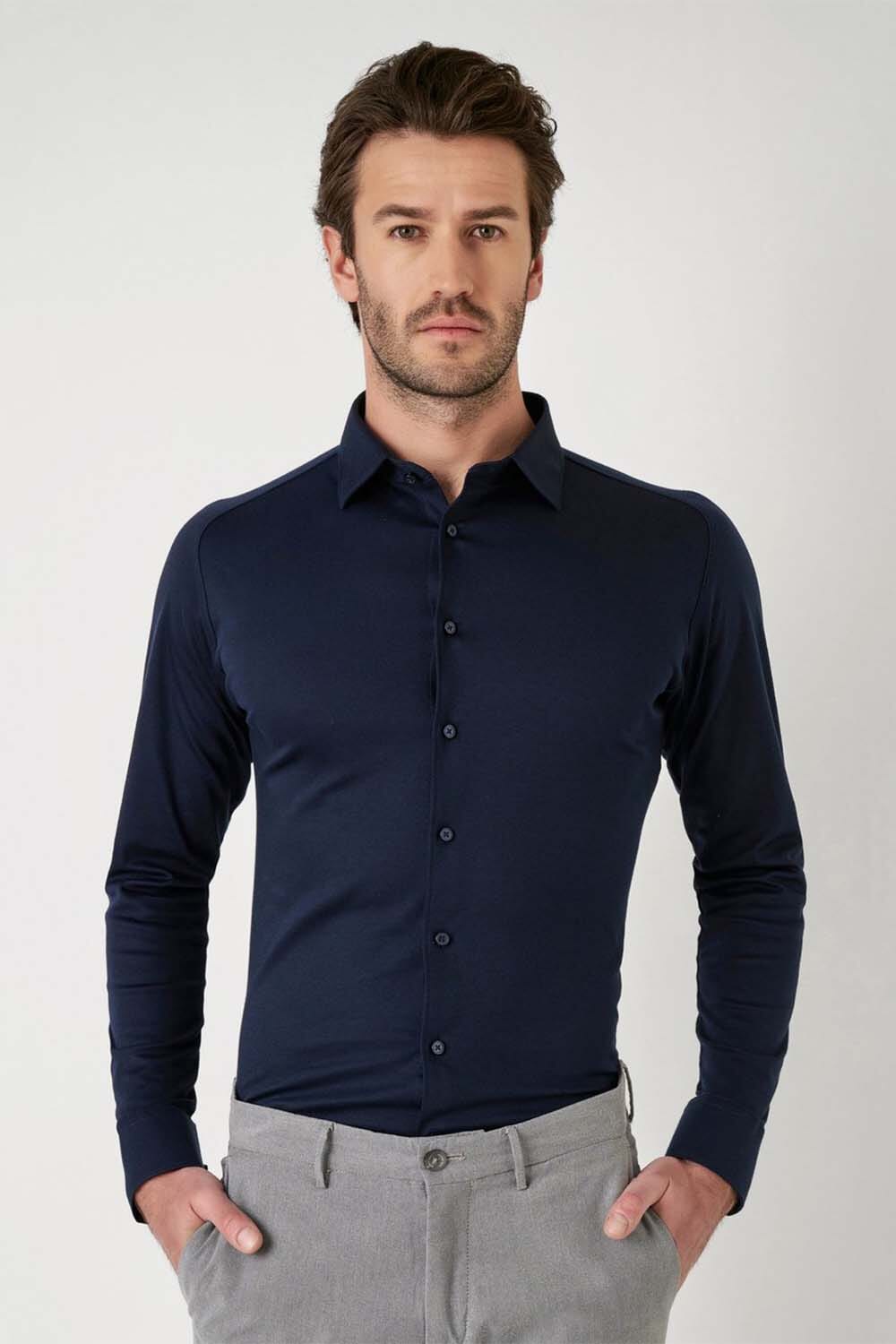 Desoto Overhemd Casual Kent Blauw