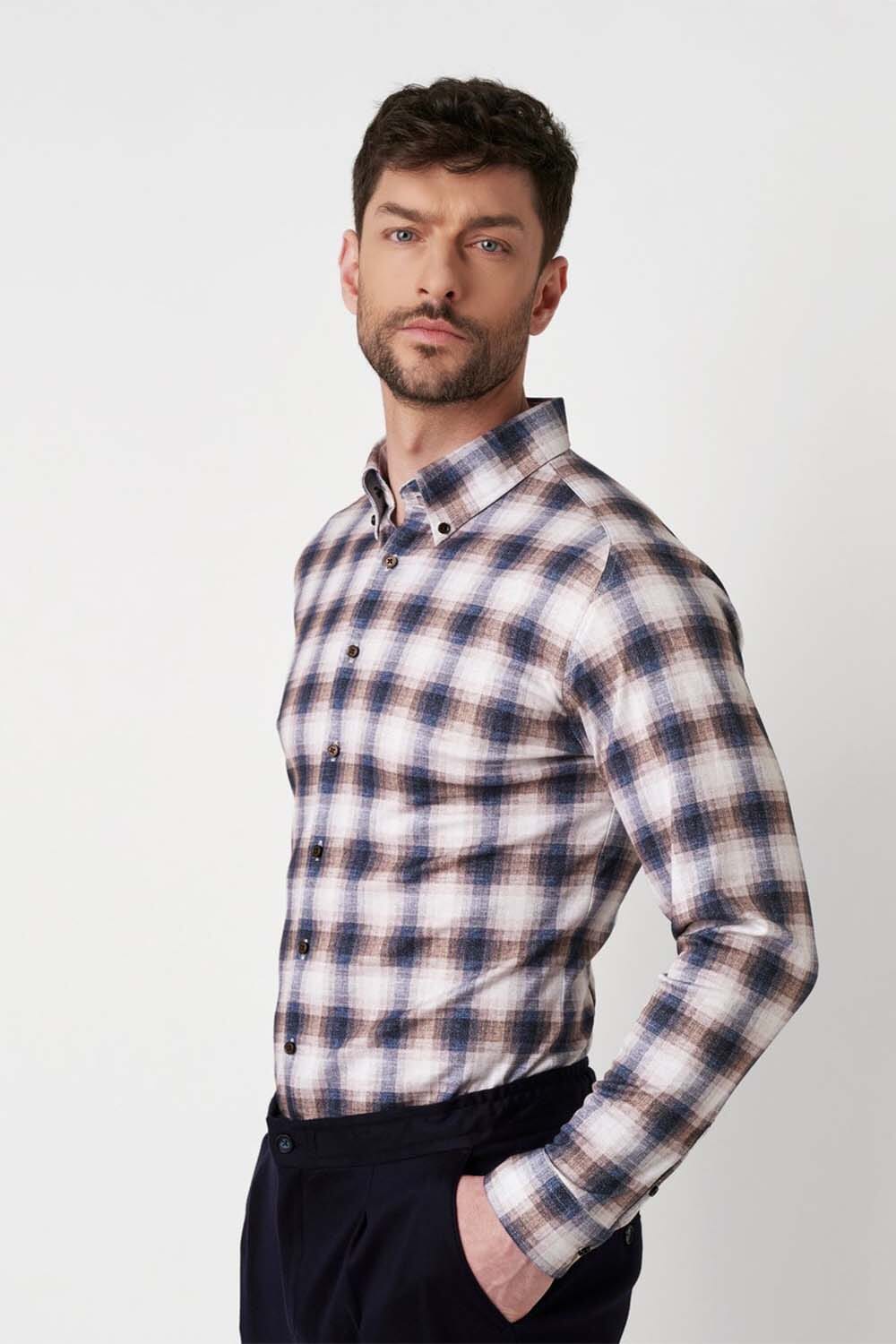 Desoto Overhemd Casual BD Bruin