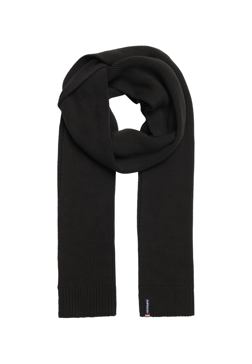 Superdry Sjaal Essential Logo Knitted Zwart