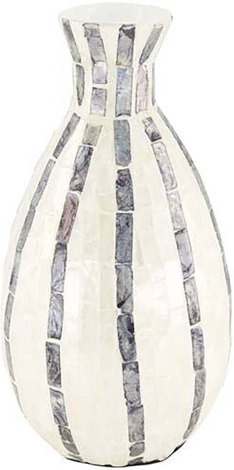 Bomont Collection Bottle round capiz 16x16x29cm Wit