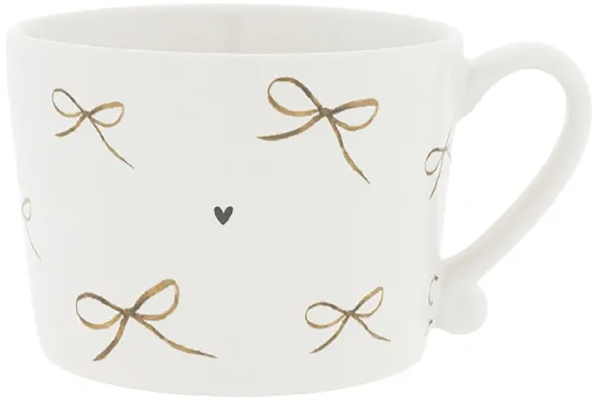Bastion Collections Cup White/Bows 10x8x7cm Wit