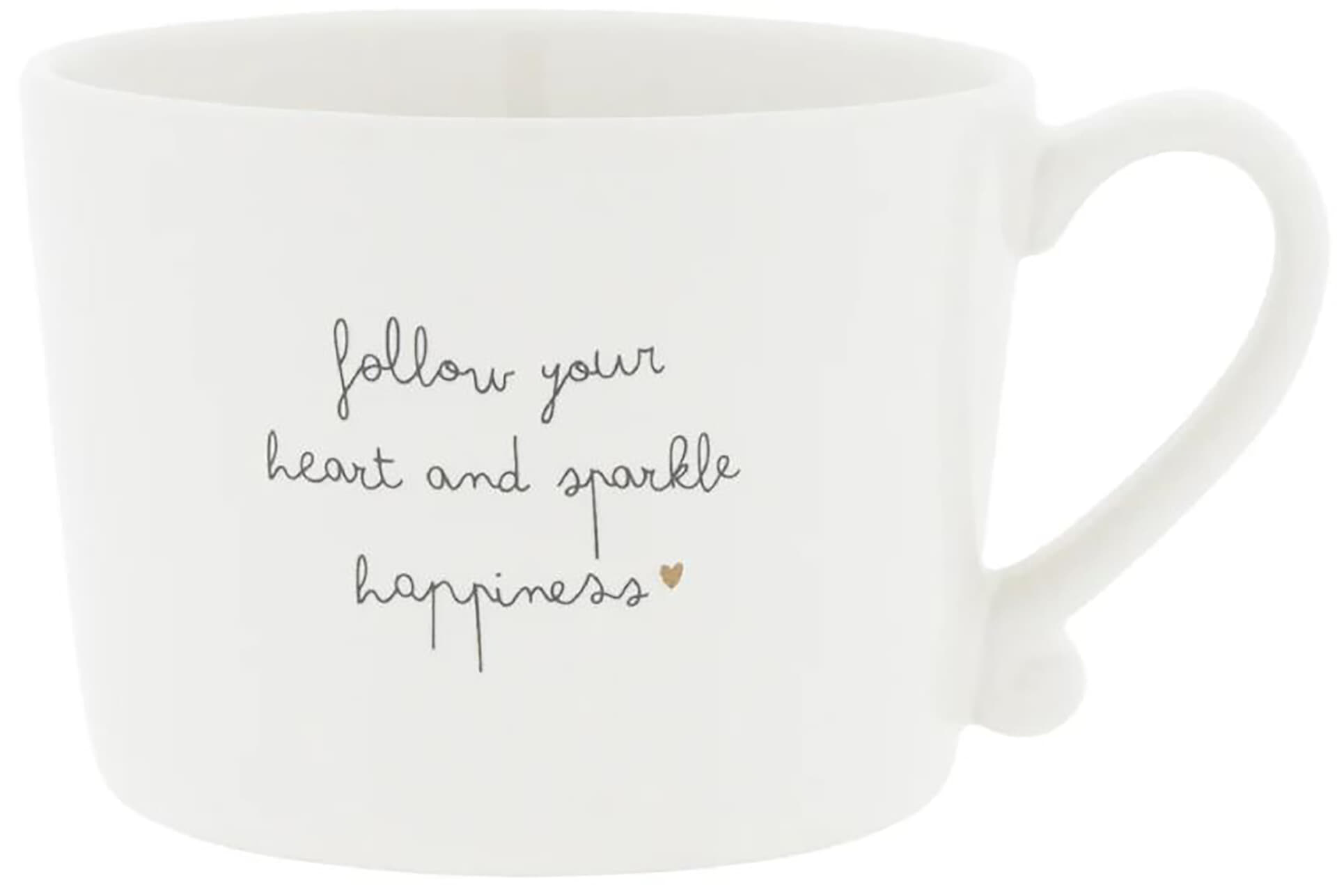 Bastion Collections Cup White/Follow your heart 10x8x7cm Wit