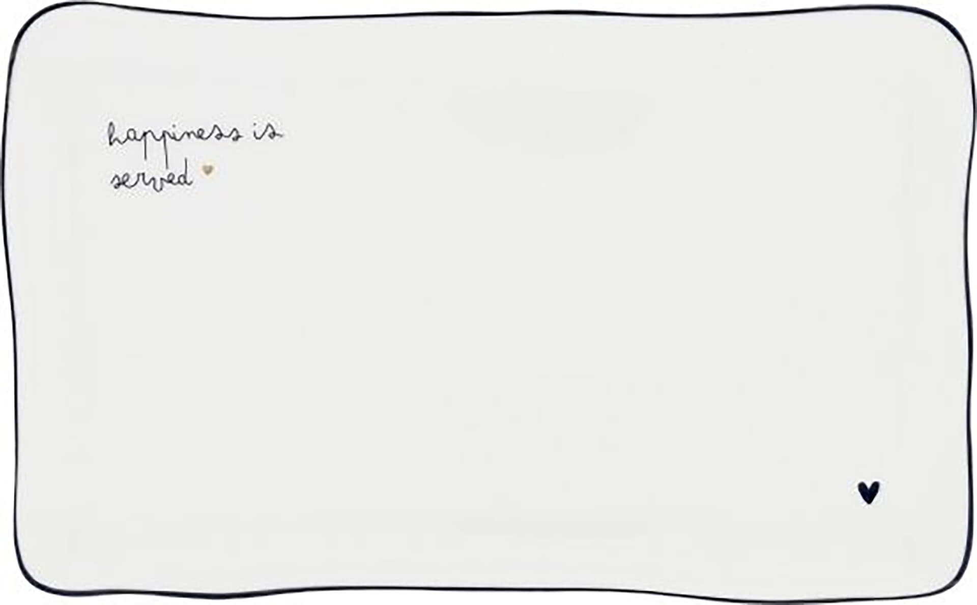 Bastion Collections Sushi Plate White 'happiness is served' 22x14 cm Wit