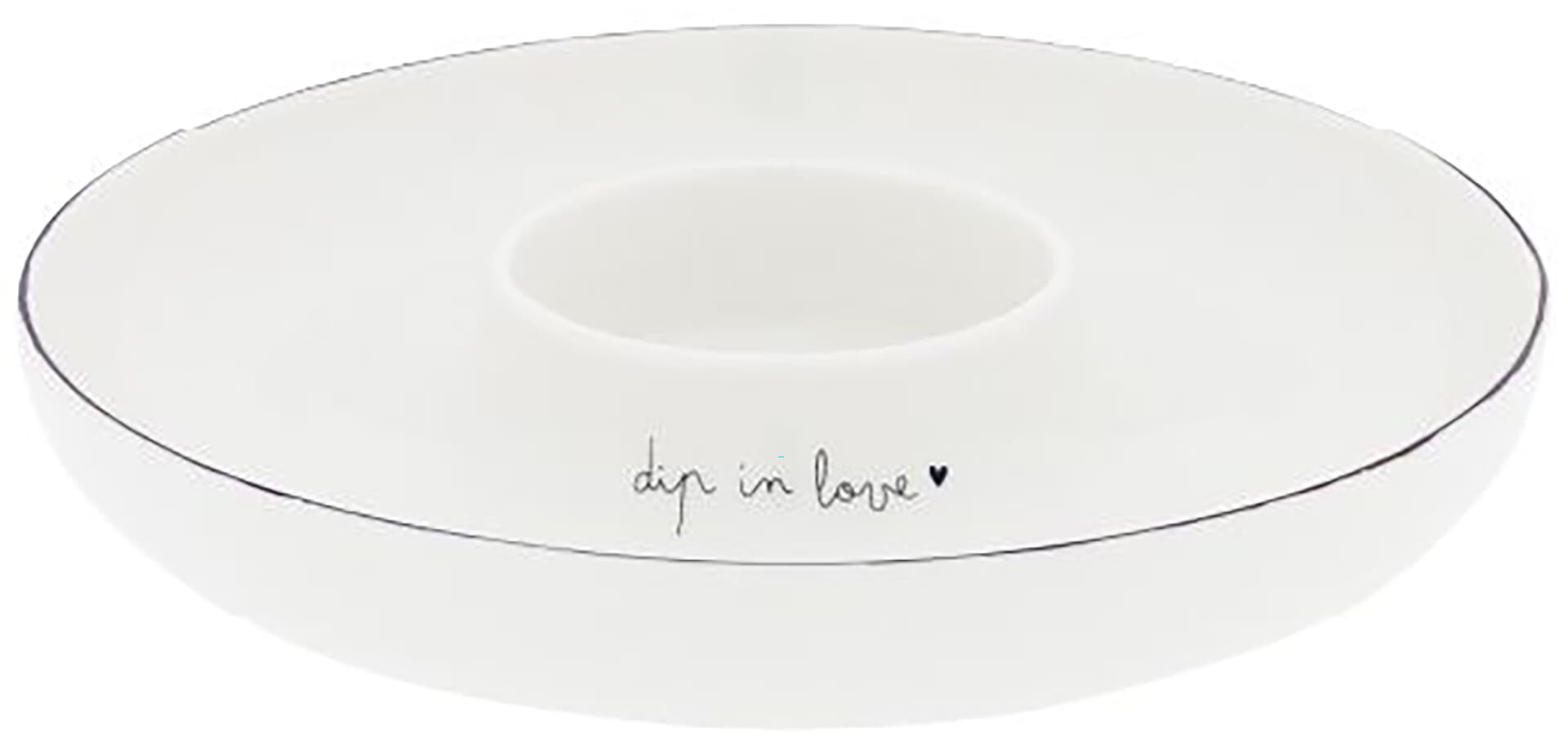 Bastion Collections Bowl Tapas 'dip in love' White 19CM Wit