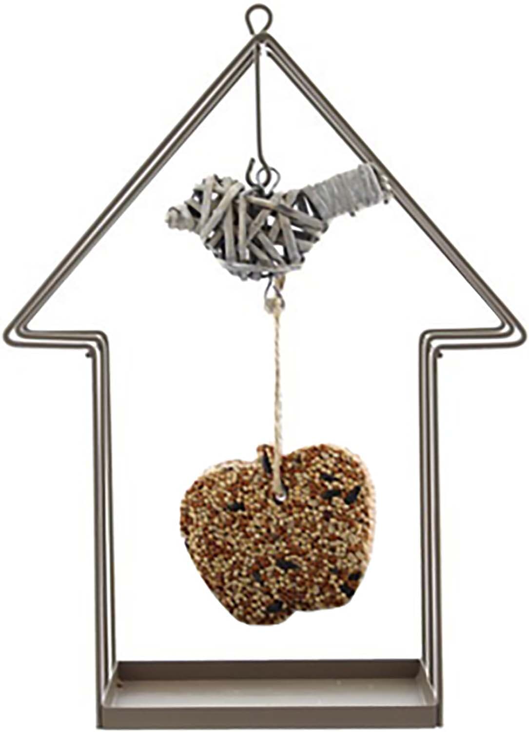 Bomont Collection Vogelvoederhuis Metaal/Wilg Grijs 23x8h31cm Grijs