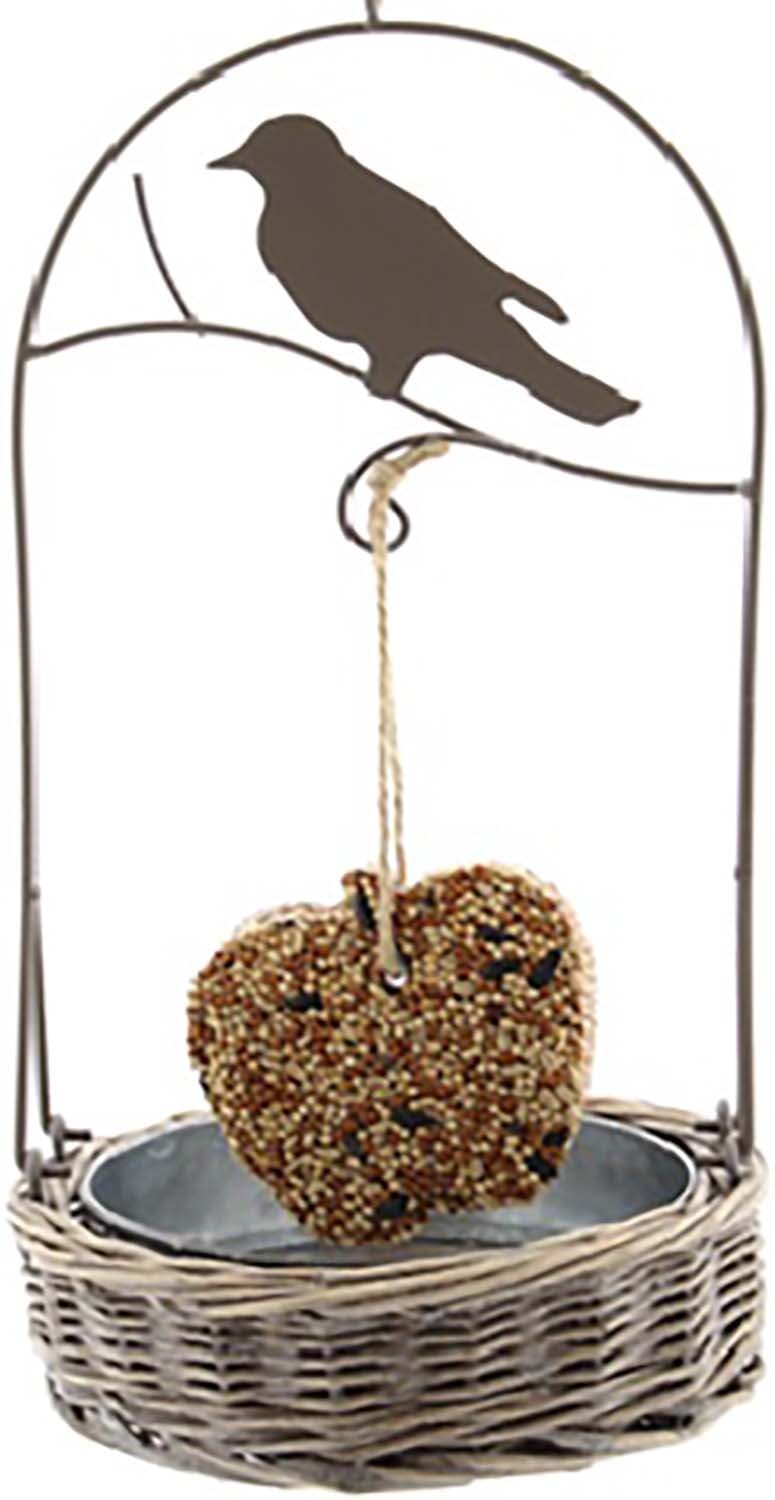 Bomont Collection Vogelvoerbak Wilg Grijs Appel 17x17h33cm Grijs