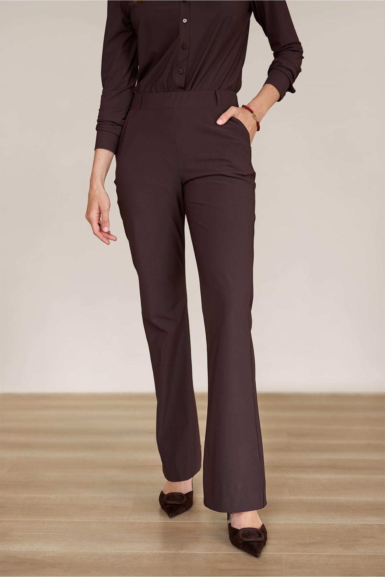 Studio Anneloes Pantalon Flair bonded Bruin