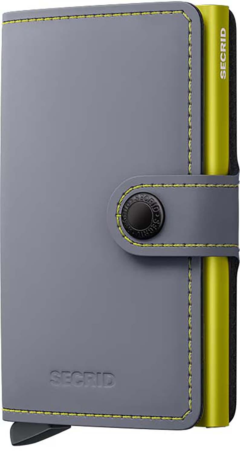Secrid Miniwallet Matte Grey & Lime Grijs