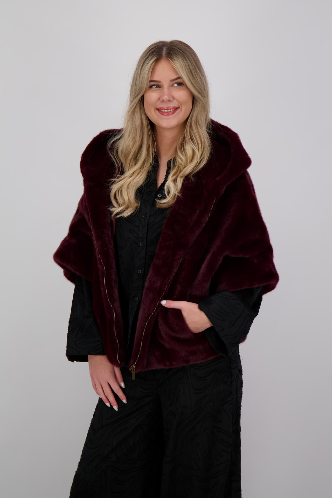 Bomont Poncho Celia  Bordeaux Rood