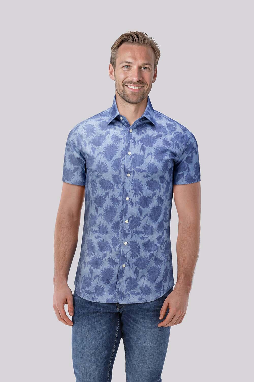 Desoto Overhemd Casual Kent Blauw