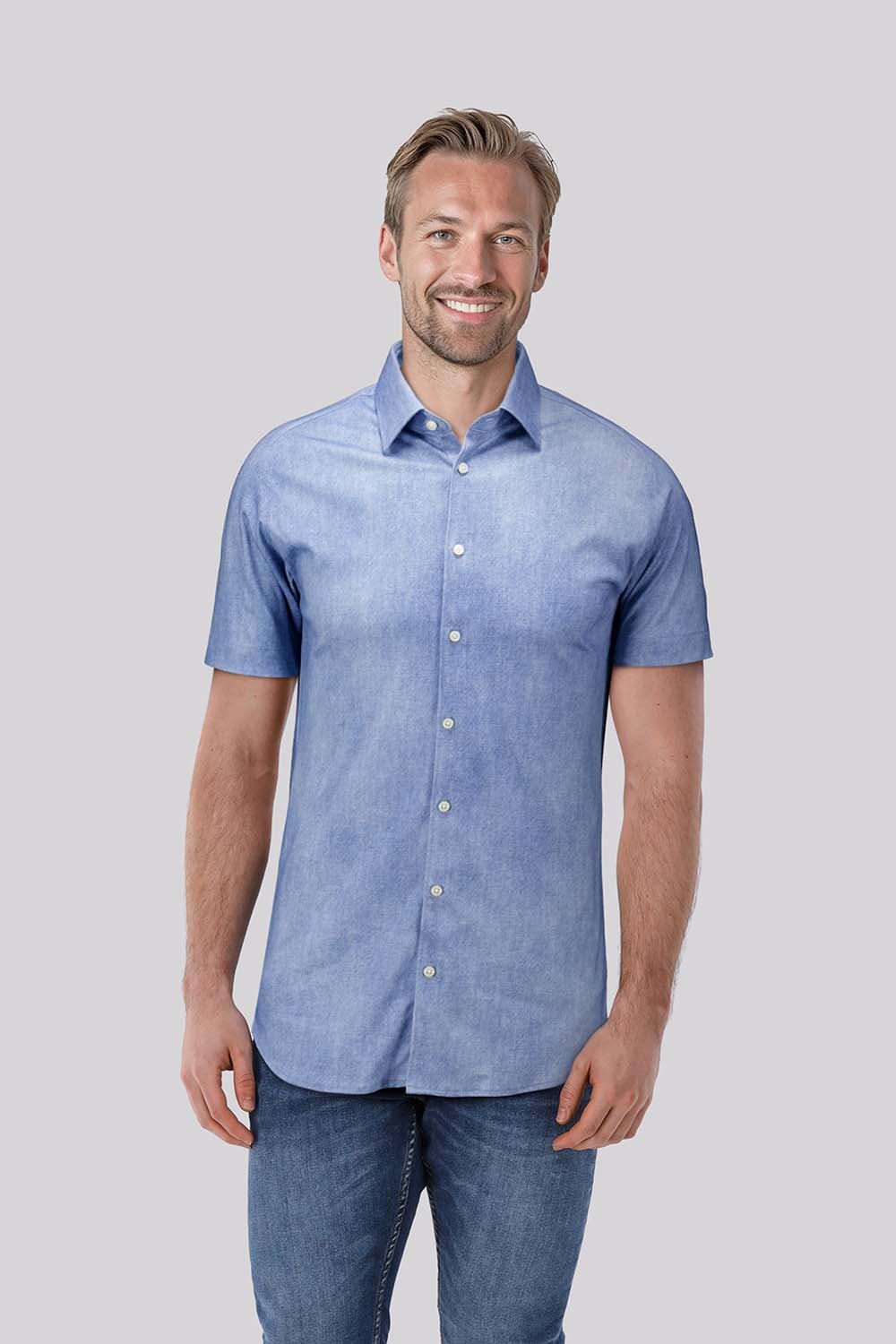 Desoto Overhemd Casual Kent Jeans Light