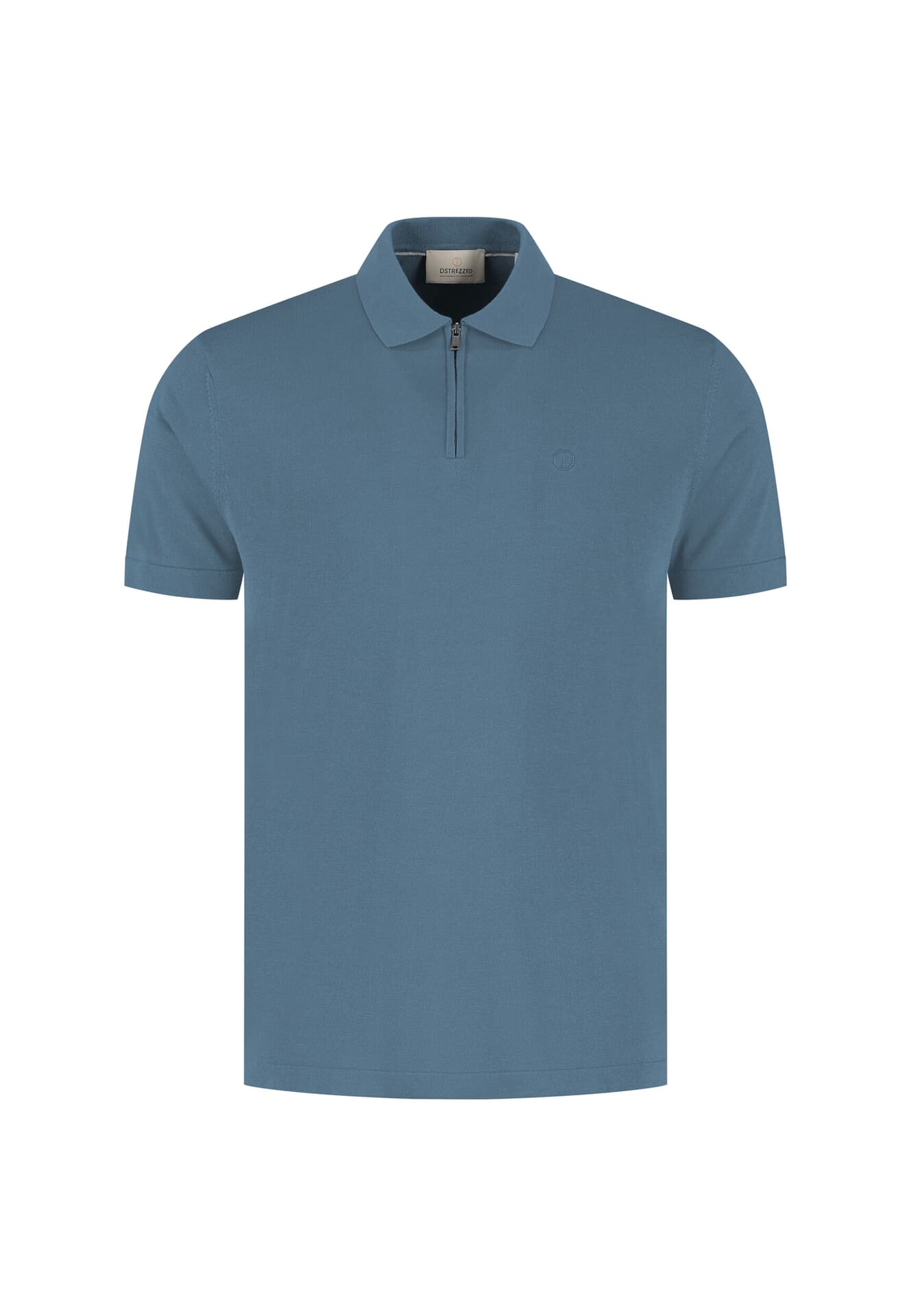 Dstrezzed Polo Zip Dorian Blauw