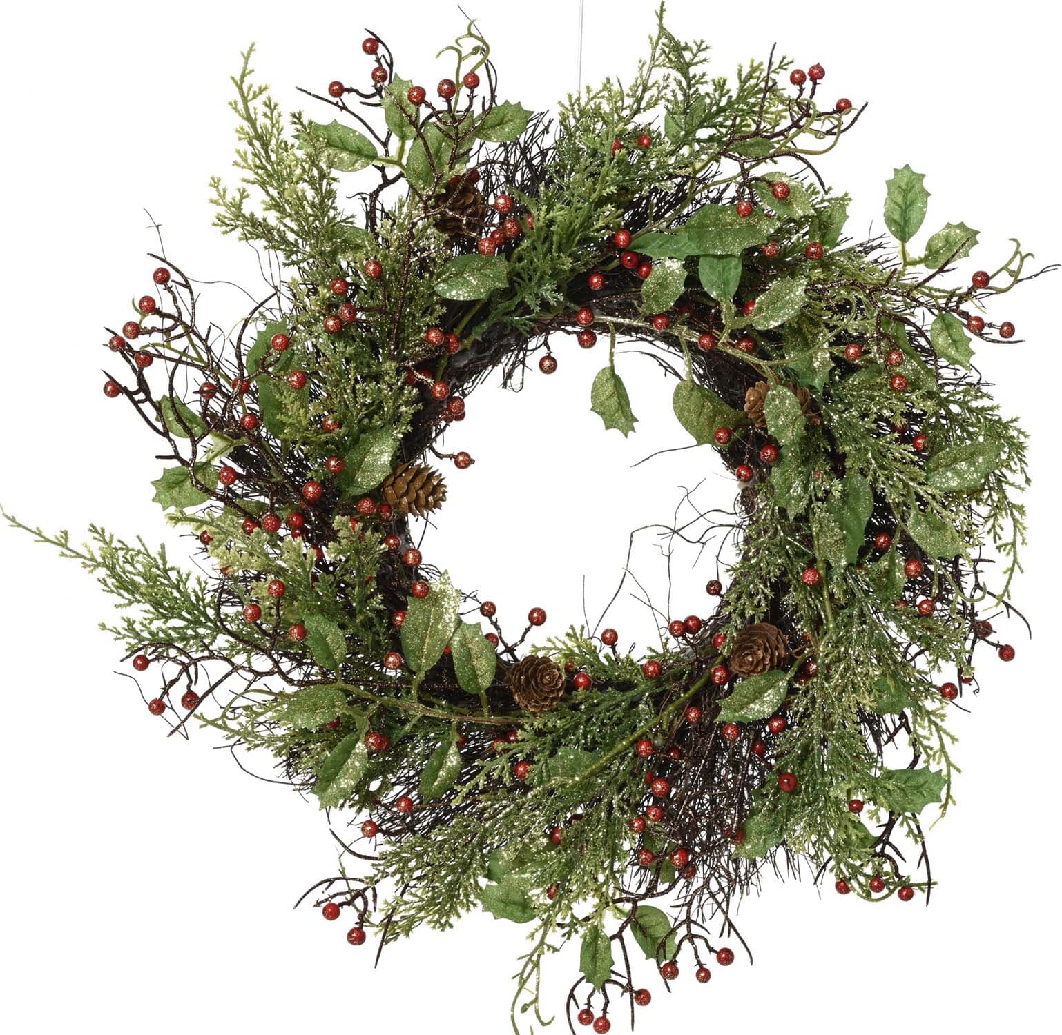 Bomont Collection Glitter Krans Berry binnen dia 40 cm x H 10 cm Groen