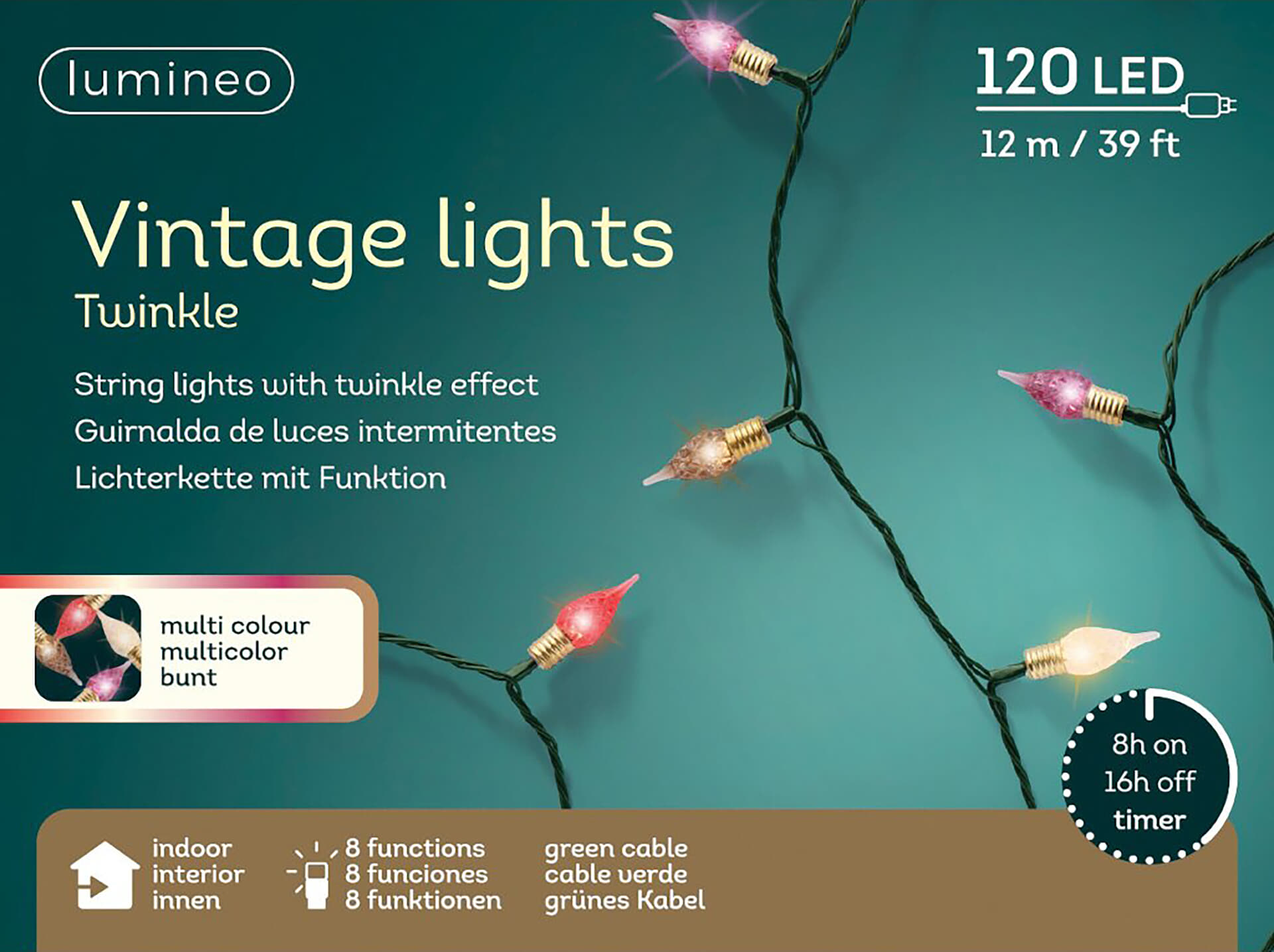 Bomont Collection LED vintage lights 8 functie twinkel effect binnen Multi