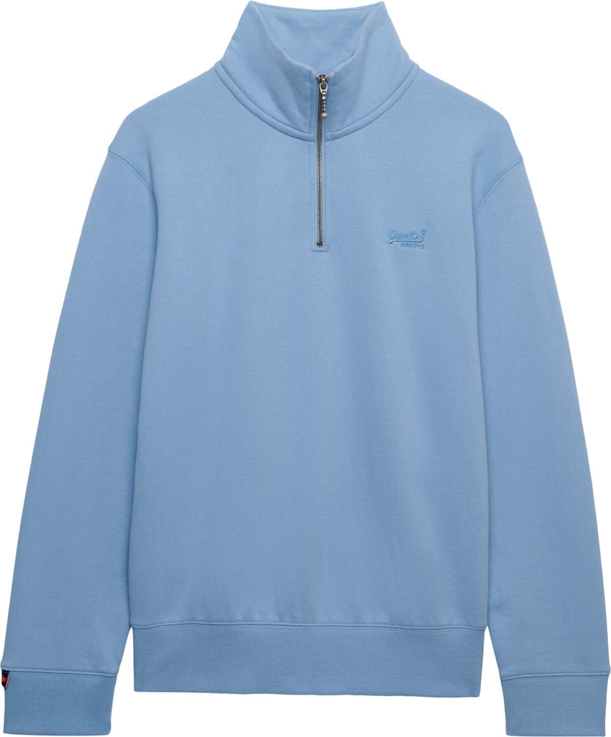 Superdry Sweater Henley Essential Logo  Blauw