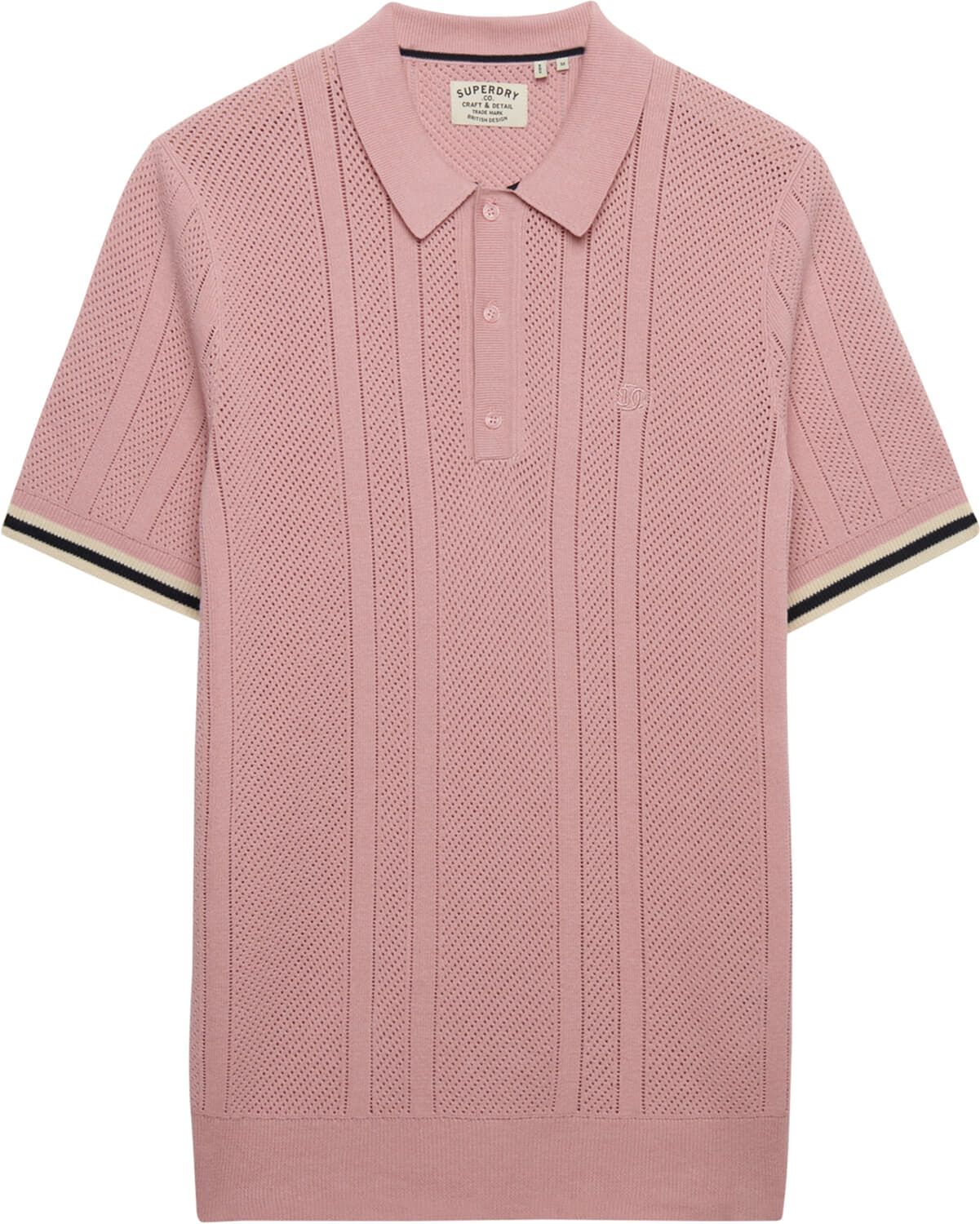 Superdry Polo knitted texture Roze