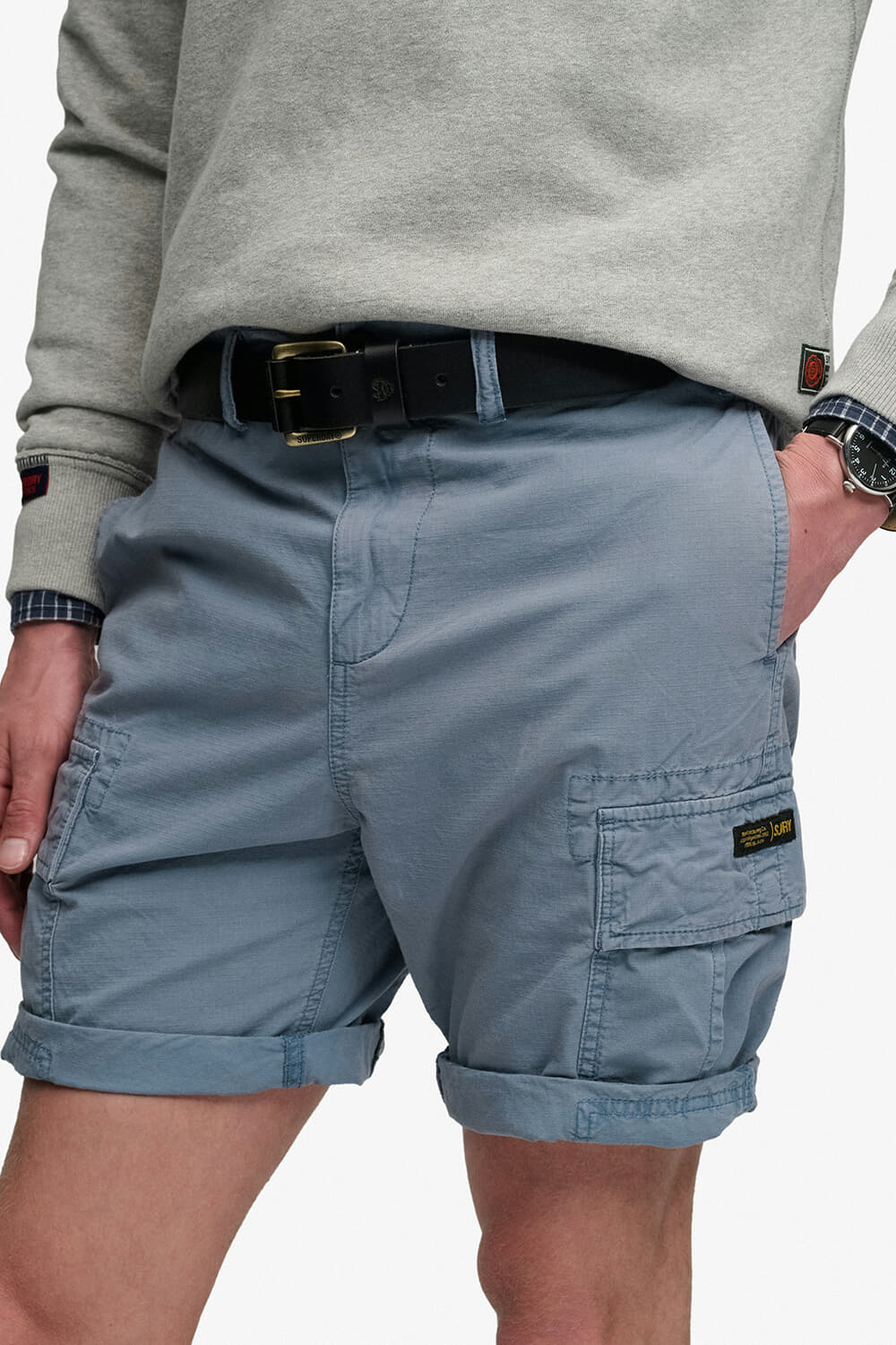 Superdry & Co ribstop cargo short Blauw