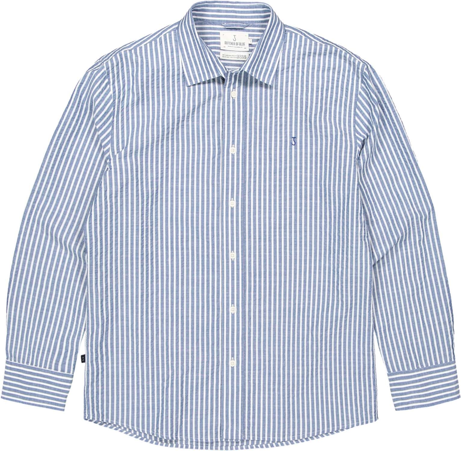 Butcher Of Blue Overhemd Neale Stripe Navy