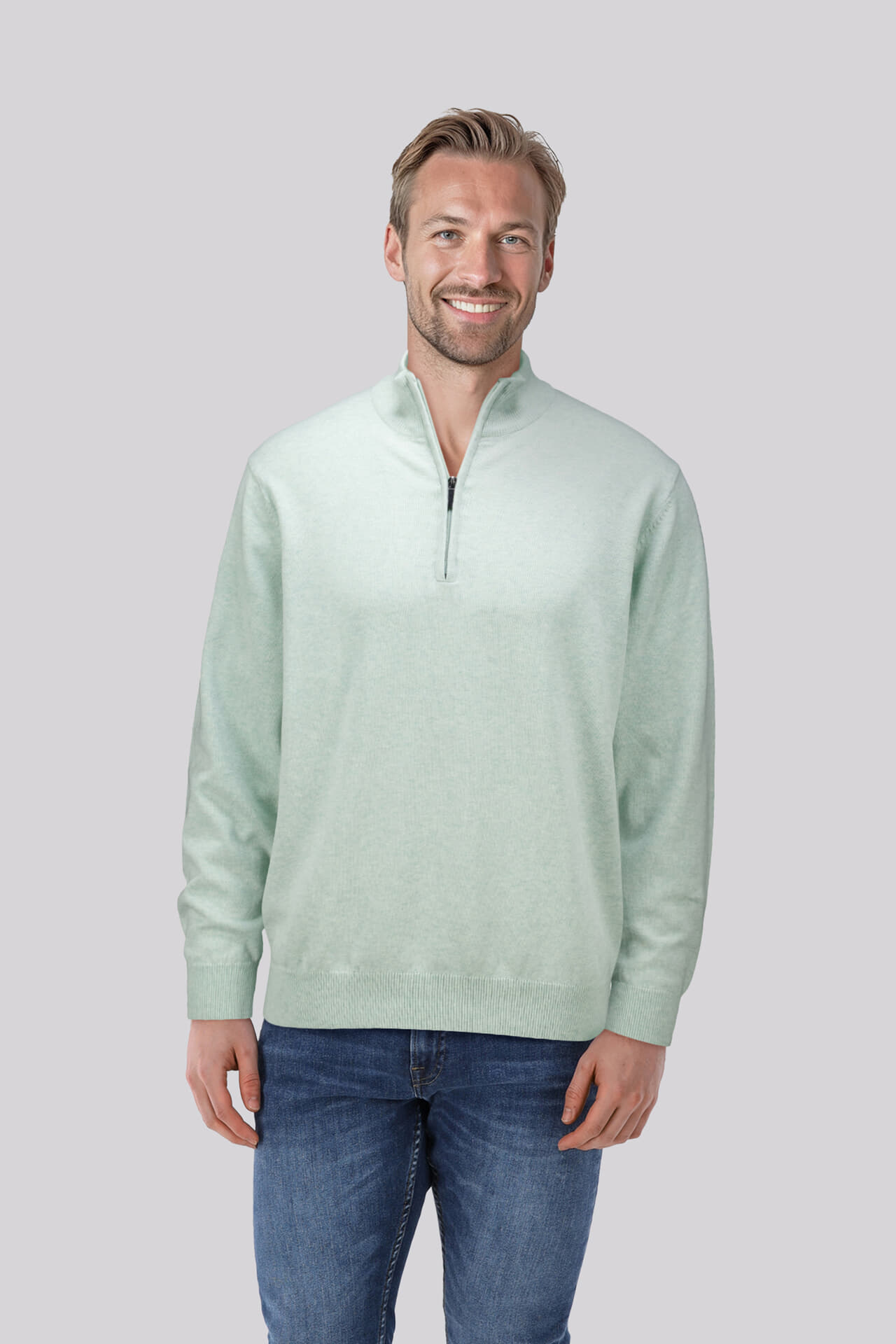 Bomont Pullover half zip Vincent  Groen