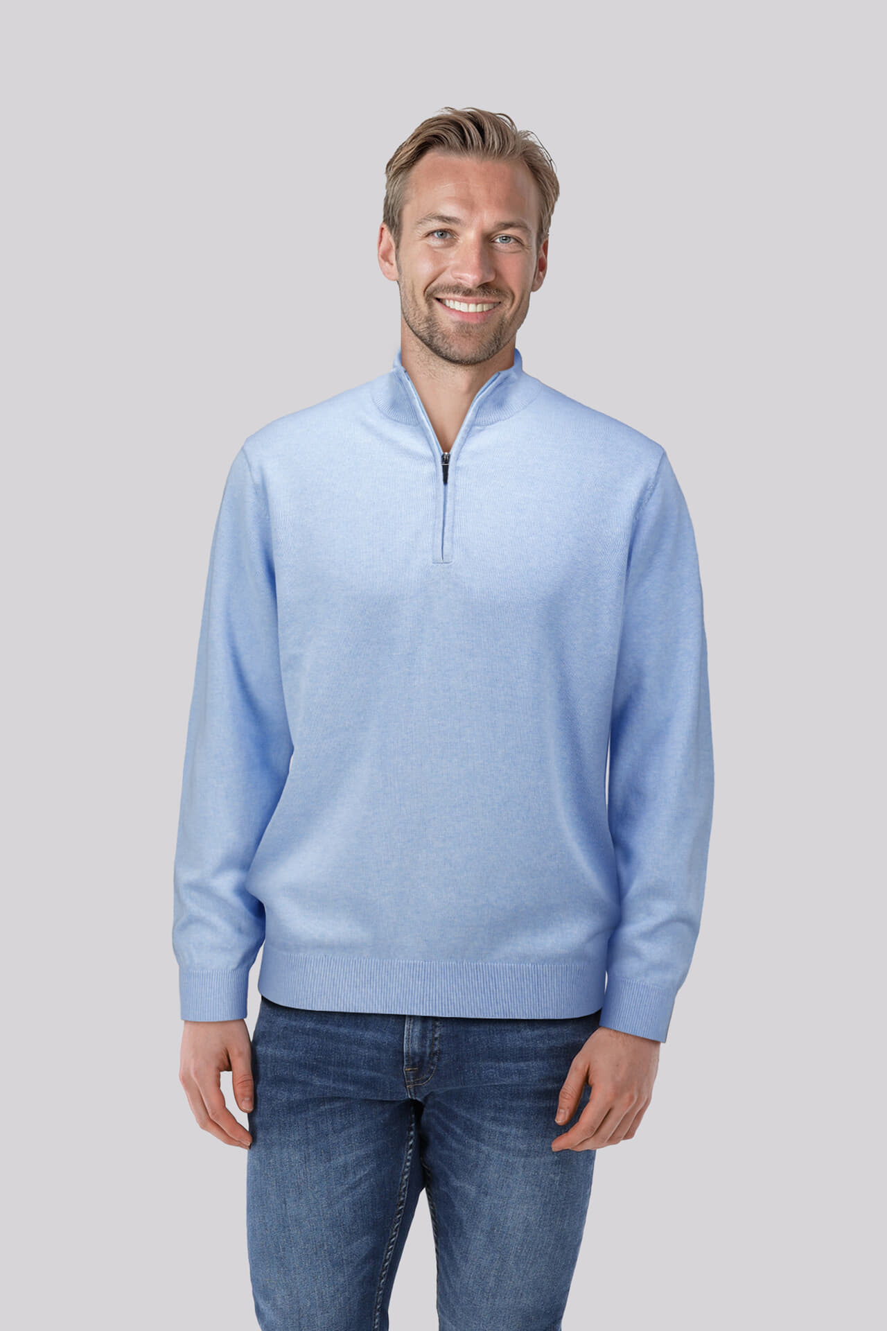 Bomont Pullover half zip Vincent  Hemelsblauw