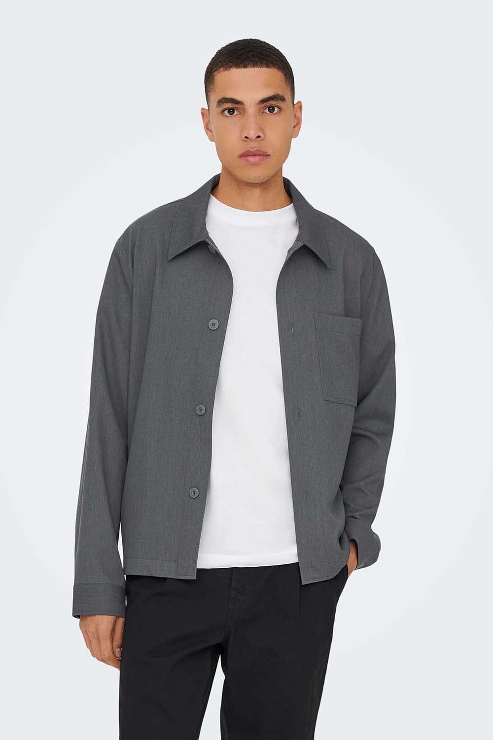 Only & Sons ONSMIRO TAILORED REG 0346 OVERSHIRT Grijs