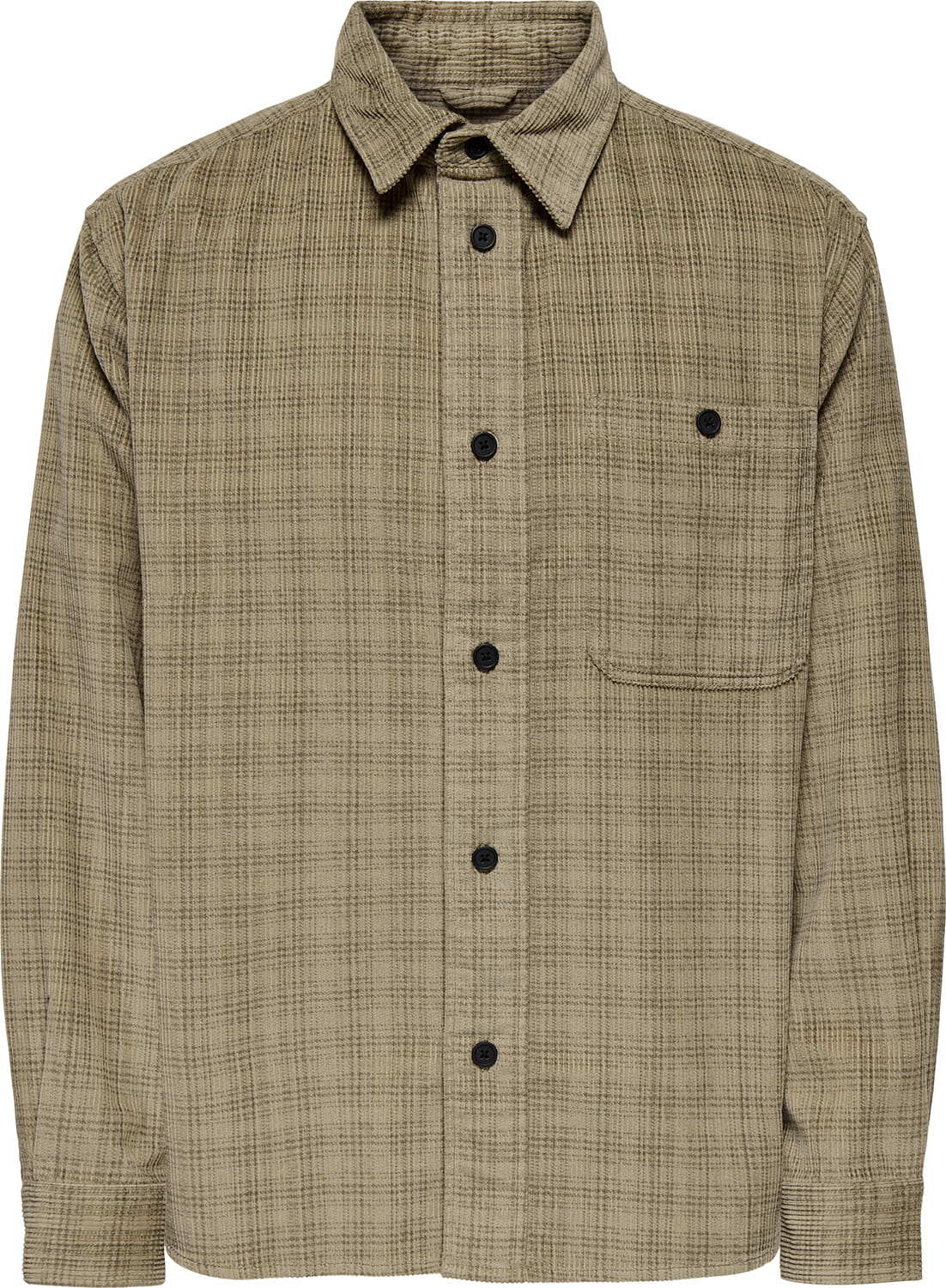Only & Sons ONSWALEED CORDUROY OVERSHIRT 0345 N Grijs