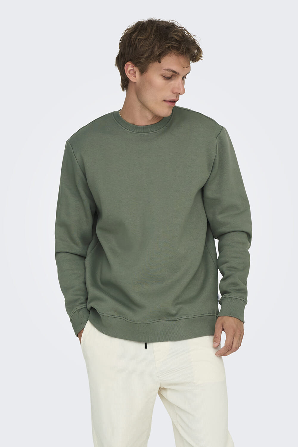 Only & Sons ONSCONNOR LIFE REG CREW NECK SWEAT Grijs