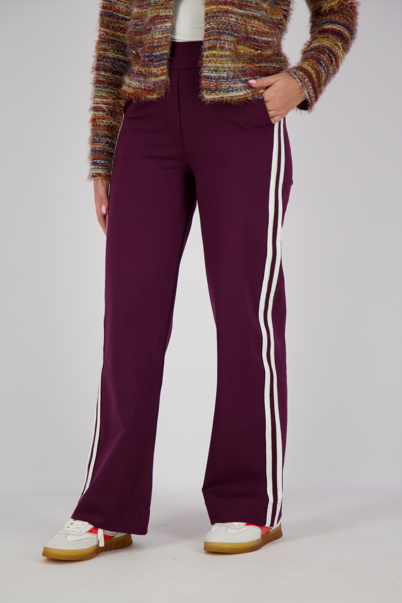Enjoy Broek tape Bordeaux Rood
