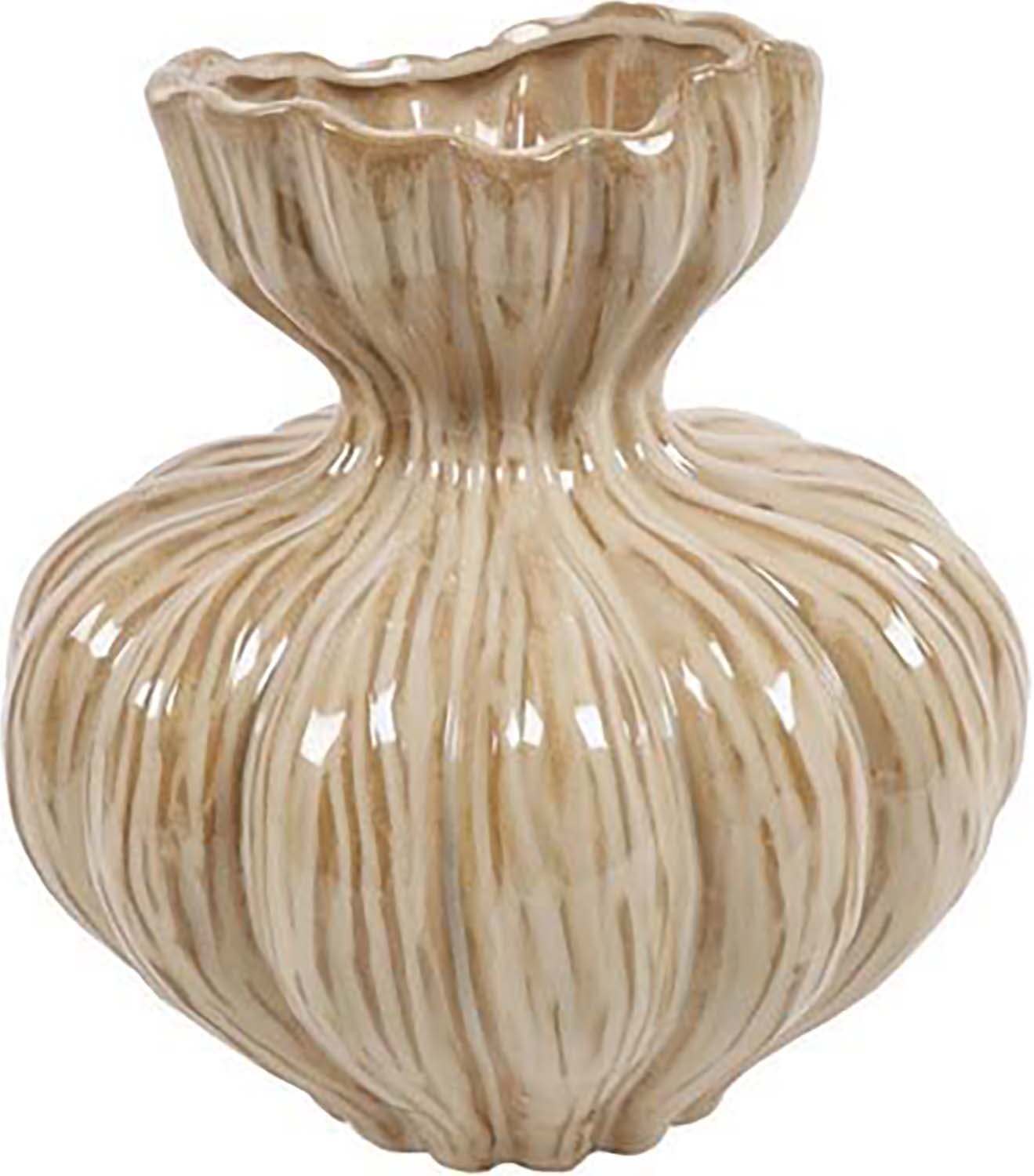 Bomont Collection Vaas ro Maram L - L 24 x B 24 x H 26 cm Beige