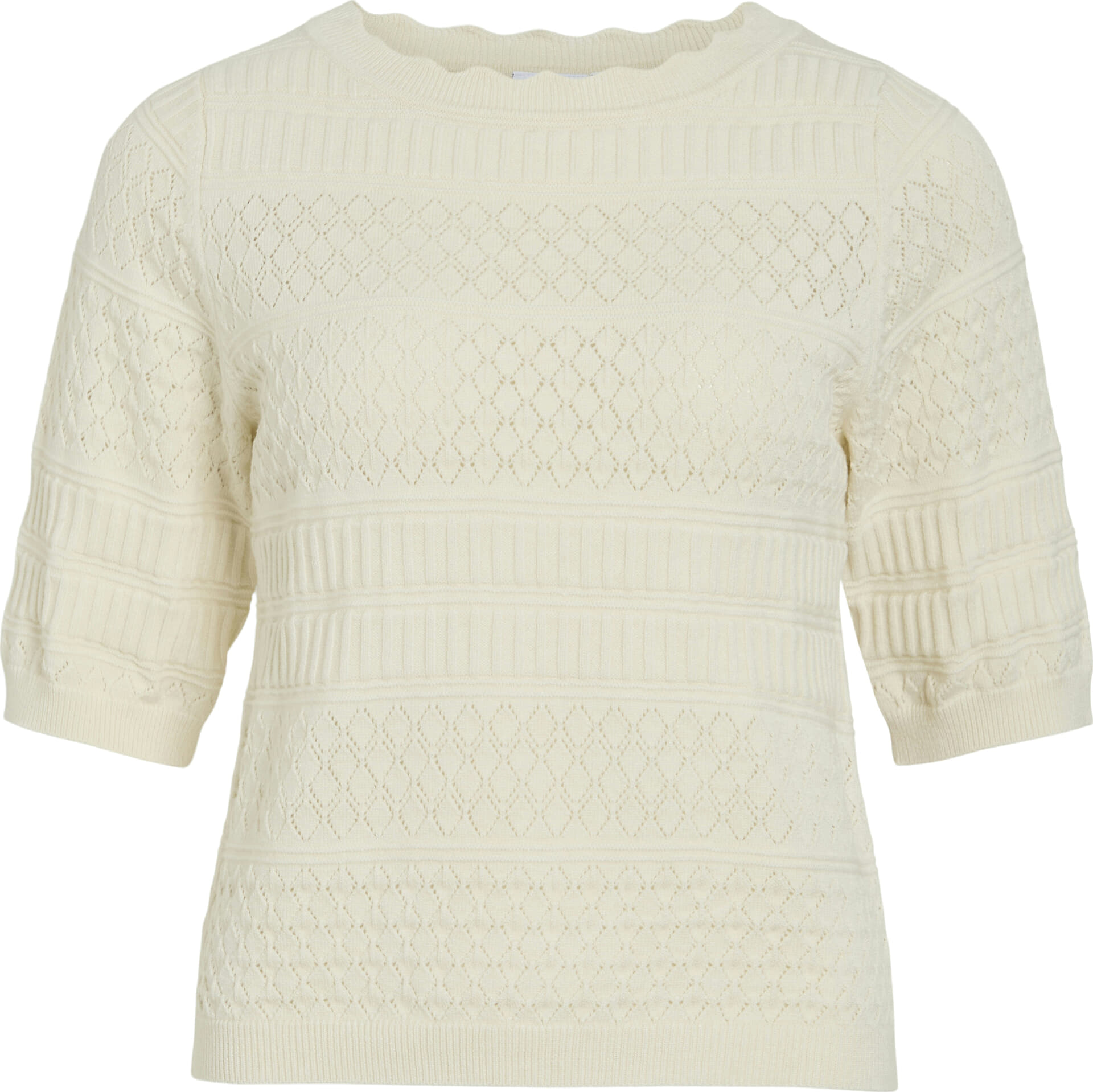 Vila Top Milos Pointelle Wit