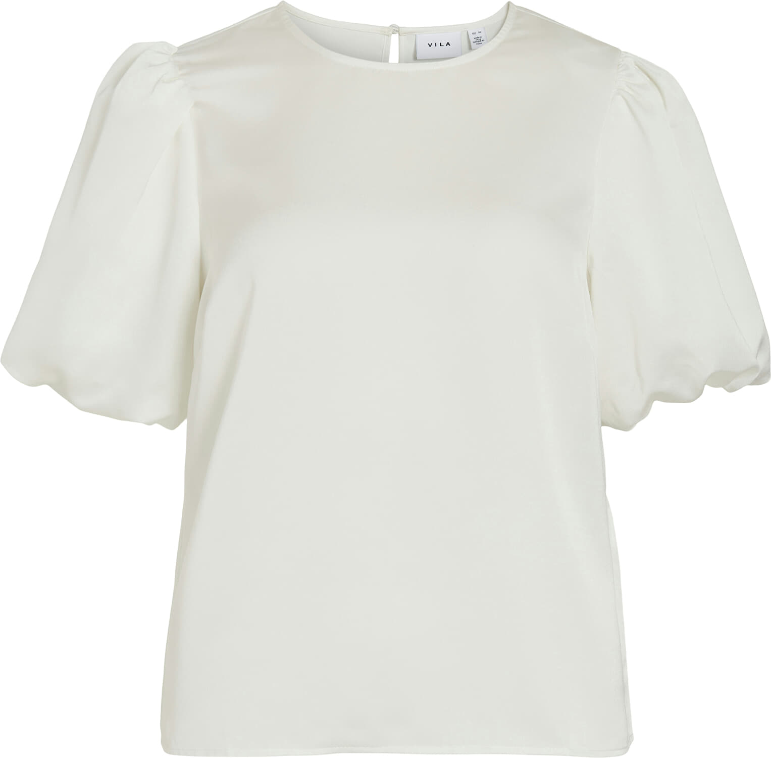 Vila Top Ellette Satin Puff Wit