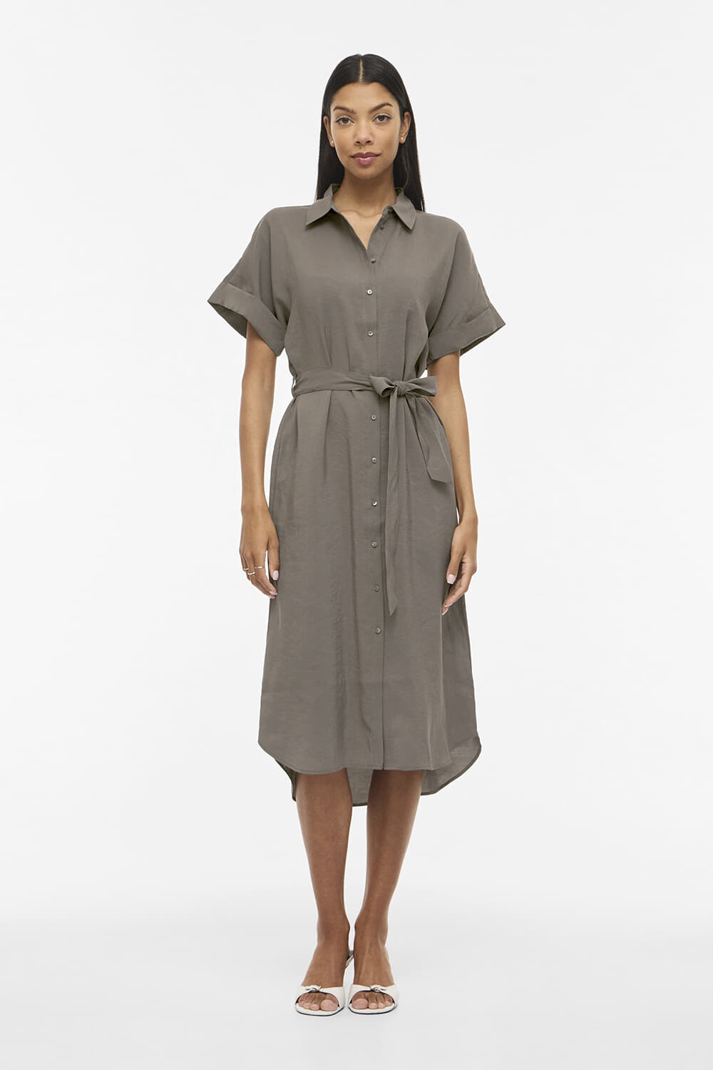 Vila Jurk Hula Midi Beige