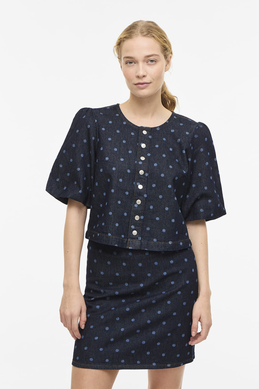 Vila Top Pal Dot Denim Jeans donker