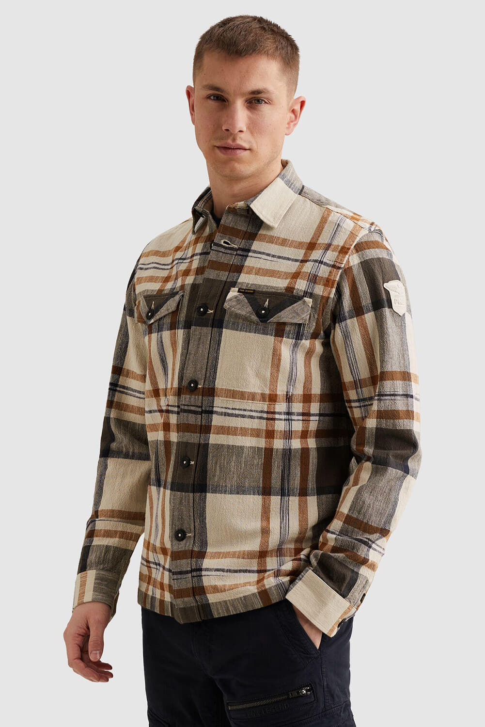 Pme Legend Overhemd Big Check Inject Oranje