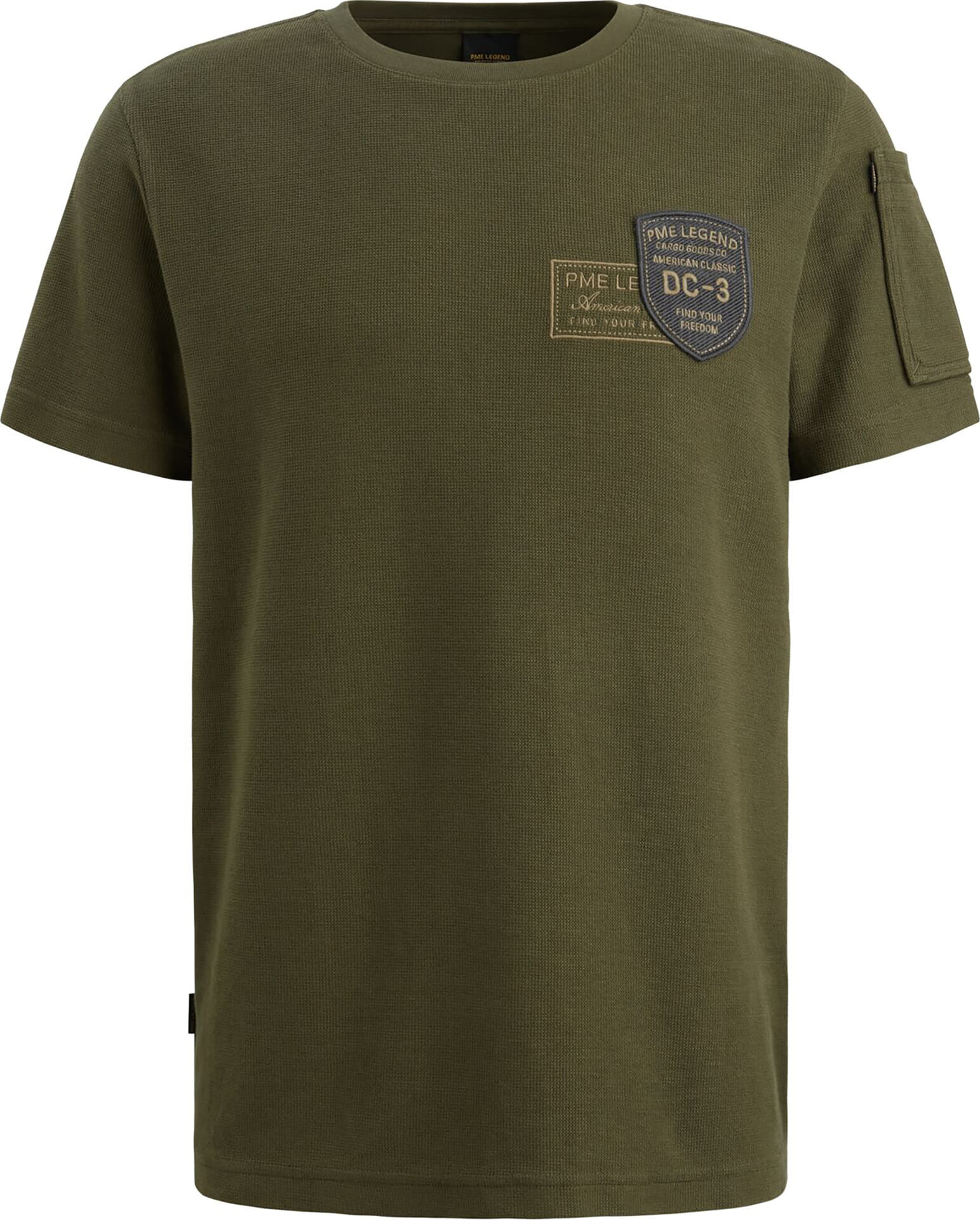 Pme Legend T-shirt met Artwork en flight pocket Groen