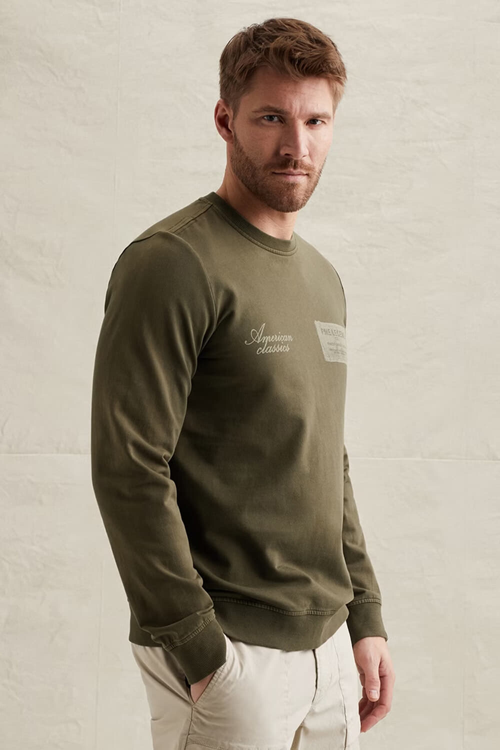 Pme Legend Sweatshirt met artworks en flight pocket Groen