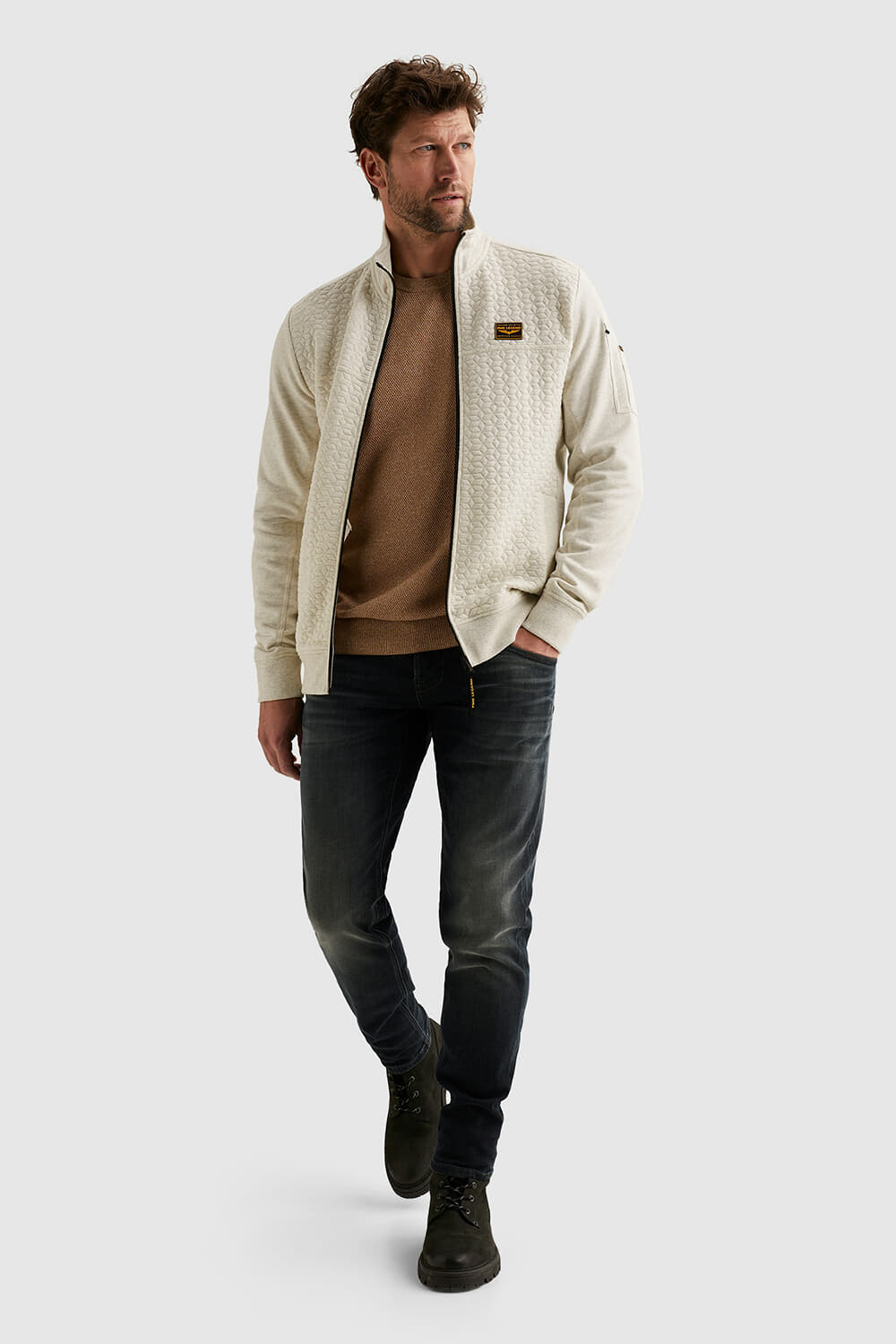 Pme Legend Vest Jacquard Interlock French Terry Grijs