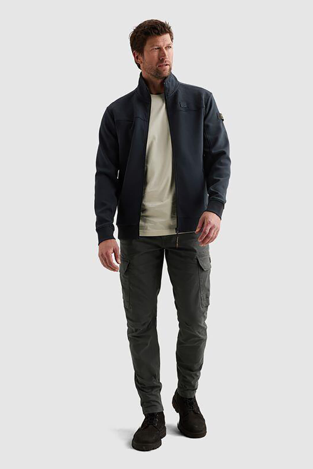 Pme Legend Sweatvest met opstaande kraag en ritssluiting Navy