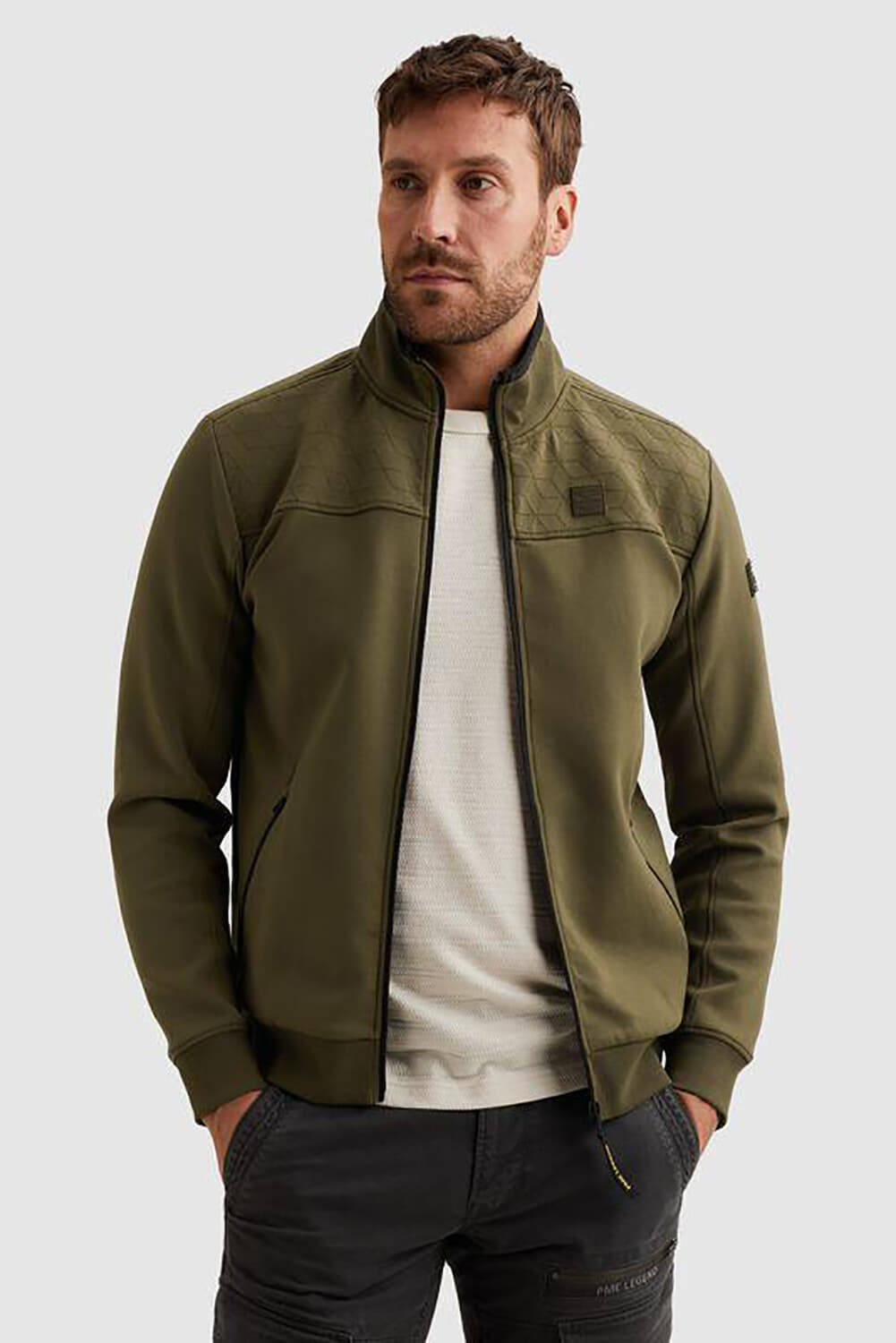 Pme Legend Sweatvest met opstaande kraag en ritssluiting Groen