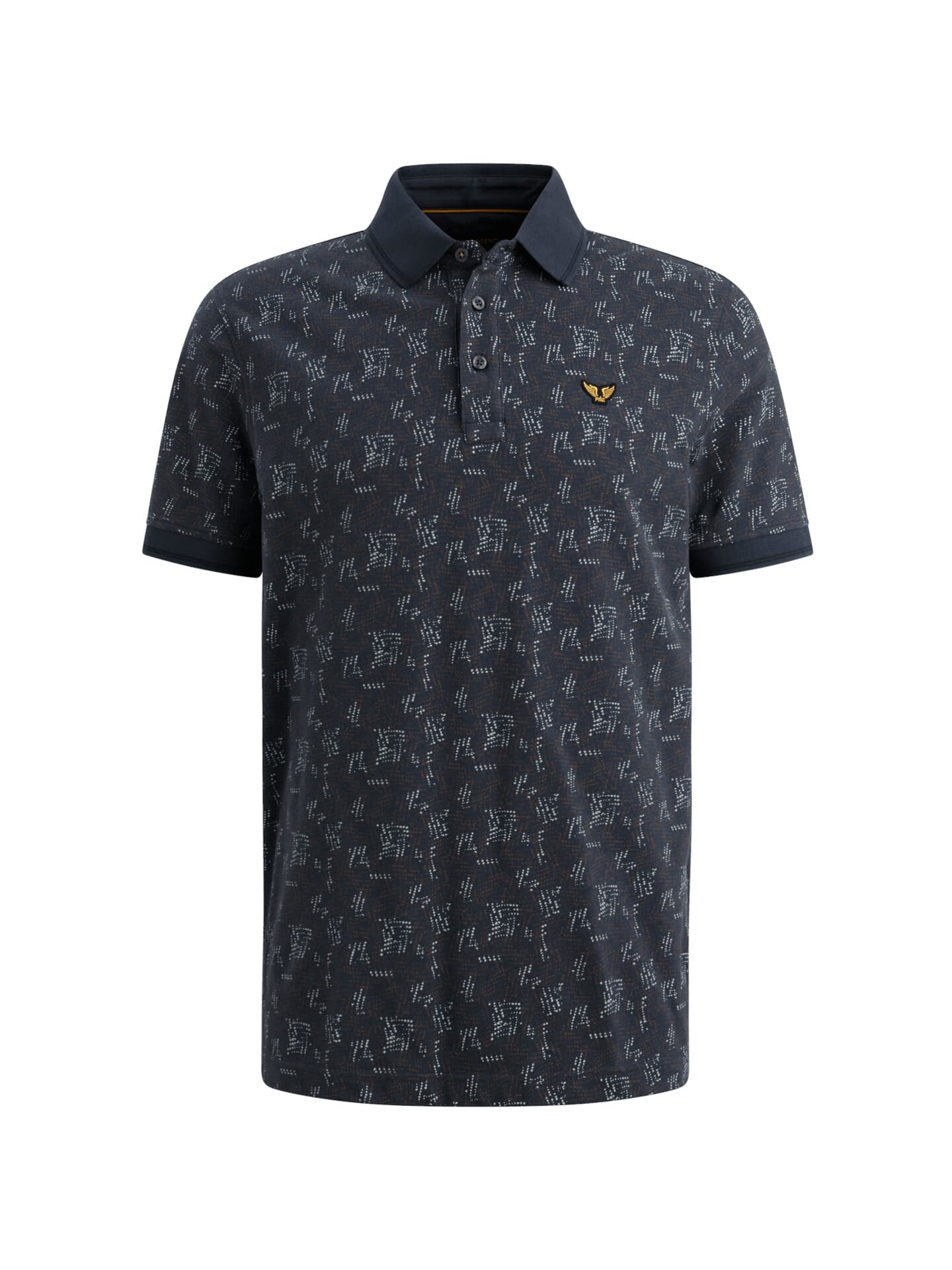 Pme Legend Polo Fine Pique all over print Indigo
