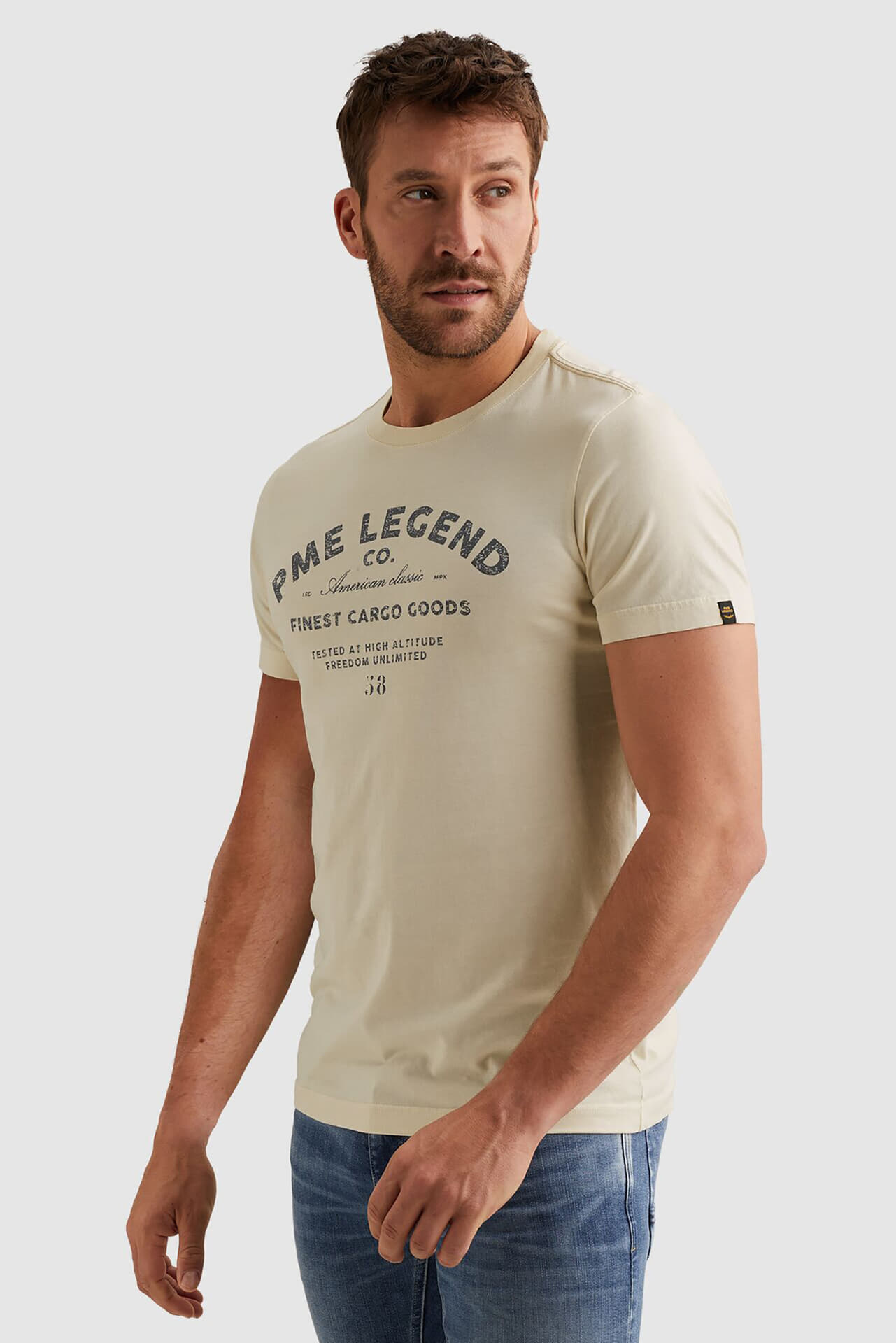 Pme Legend Short sleeve r-neck play single je Beige