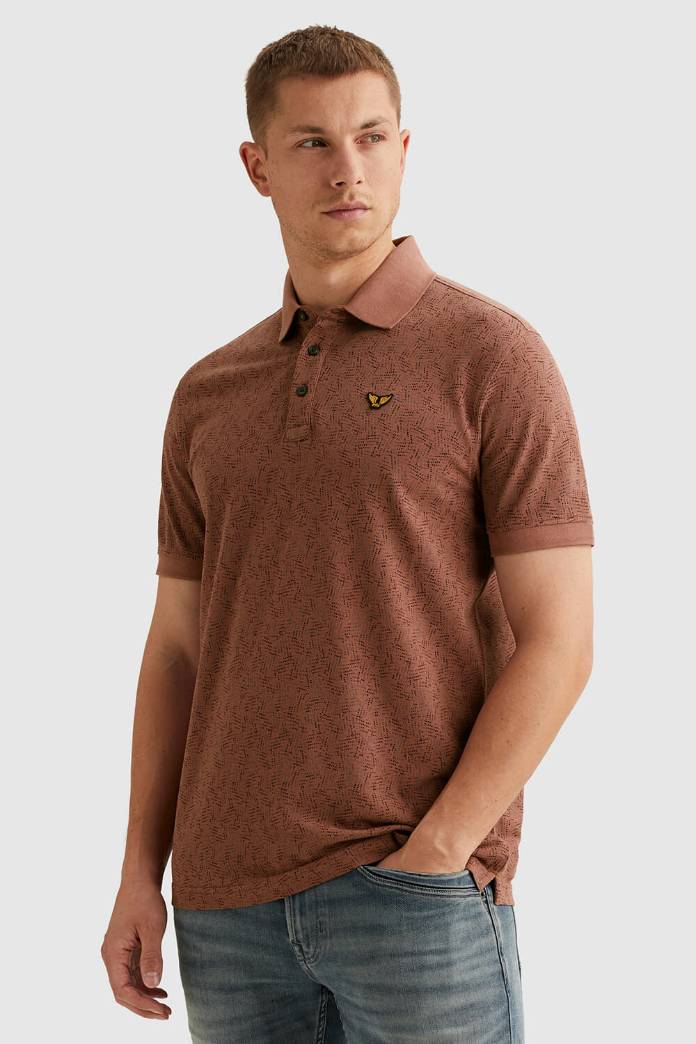 Pme Legend Polo Fine Pique all over print Roze