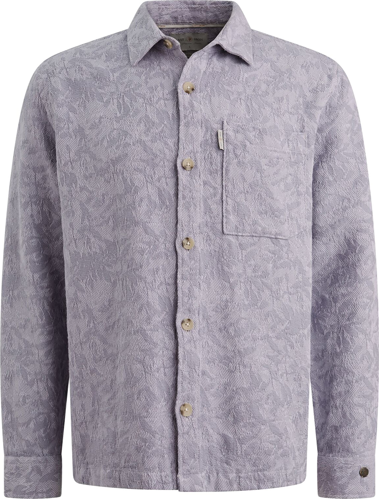 Cast Iron Overhemd Graphic Flower Jacquard Grijs