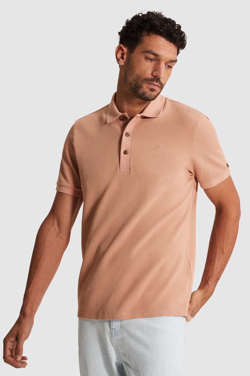 Cast Iron Polo Two Tone regular fit Crème